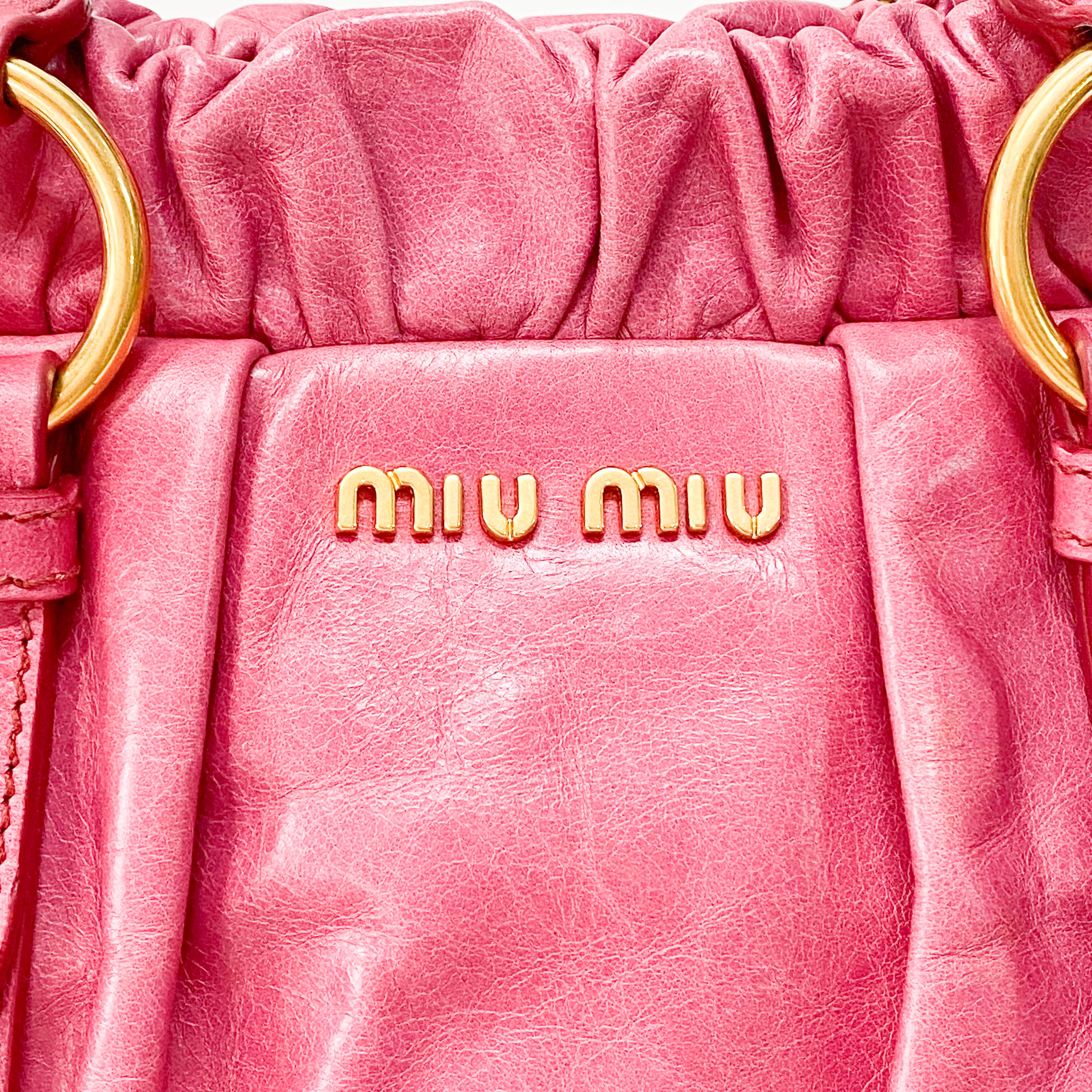 Vitello Pink Leather Shoulder Bag