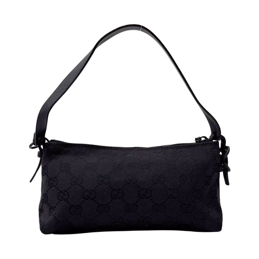 Black GG Canvas Accessory Pouch Shoulder Bag