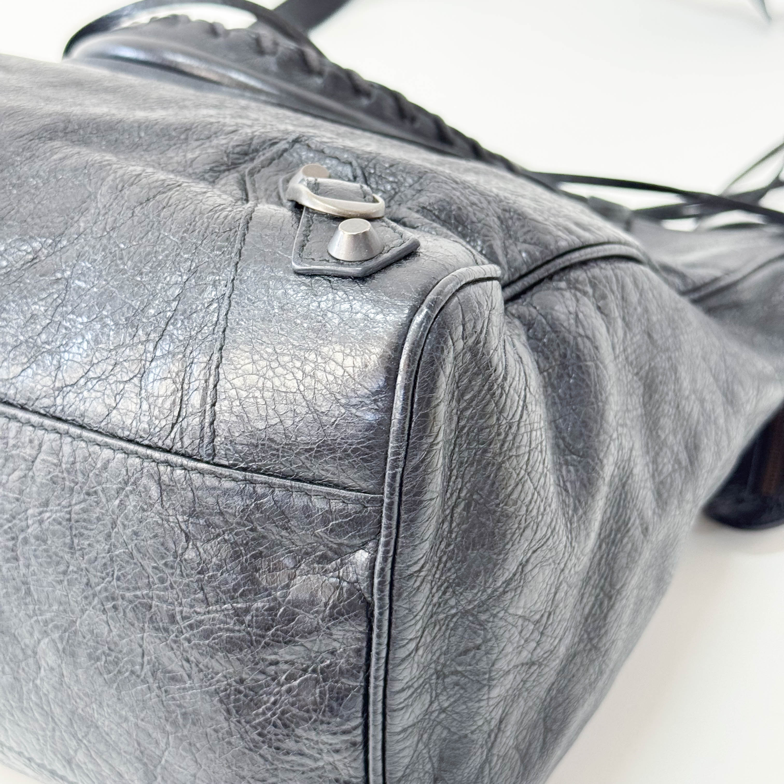 Black Leather Motocross Velo Giant 12 City Shoulder Bag