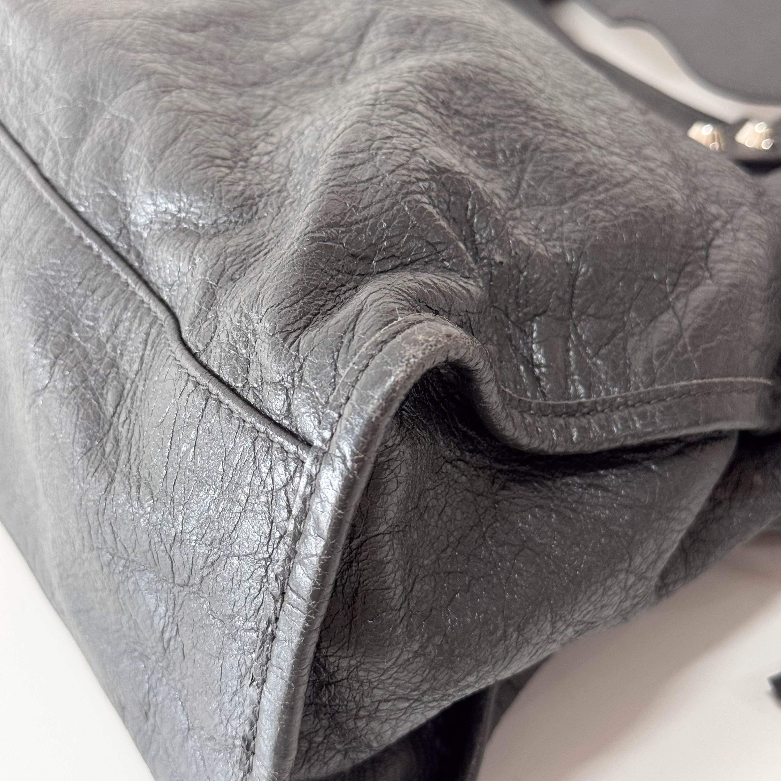 The City Grey Leather Two Way Bag