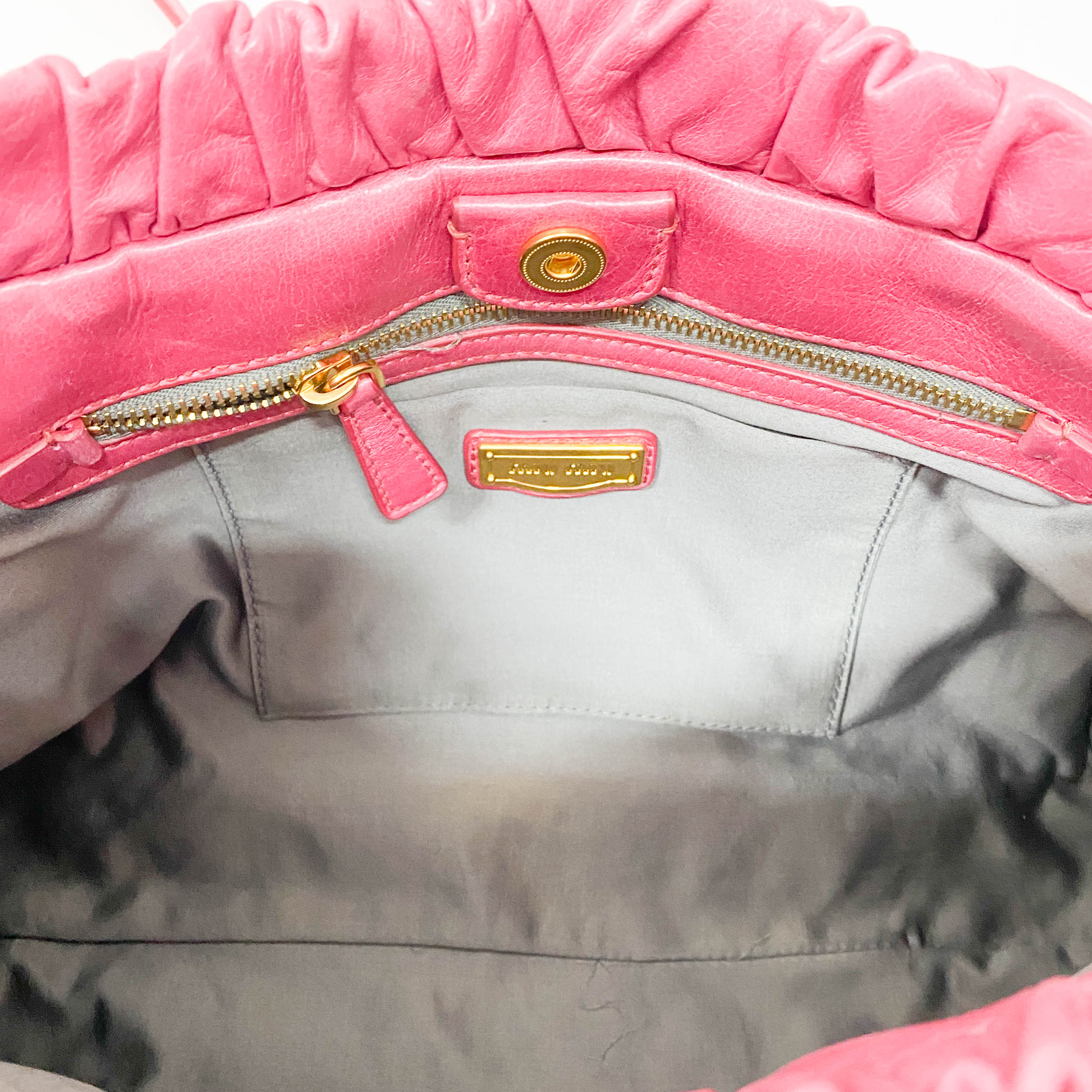 Vitello Pink Leather Shoulder Bag