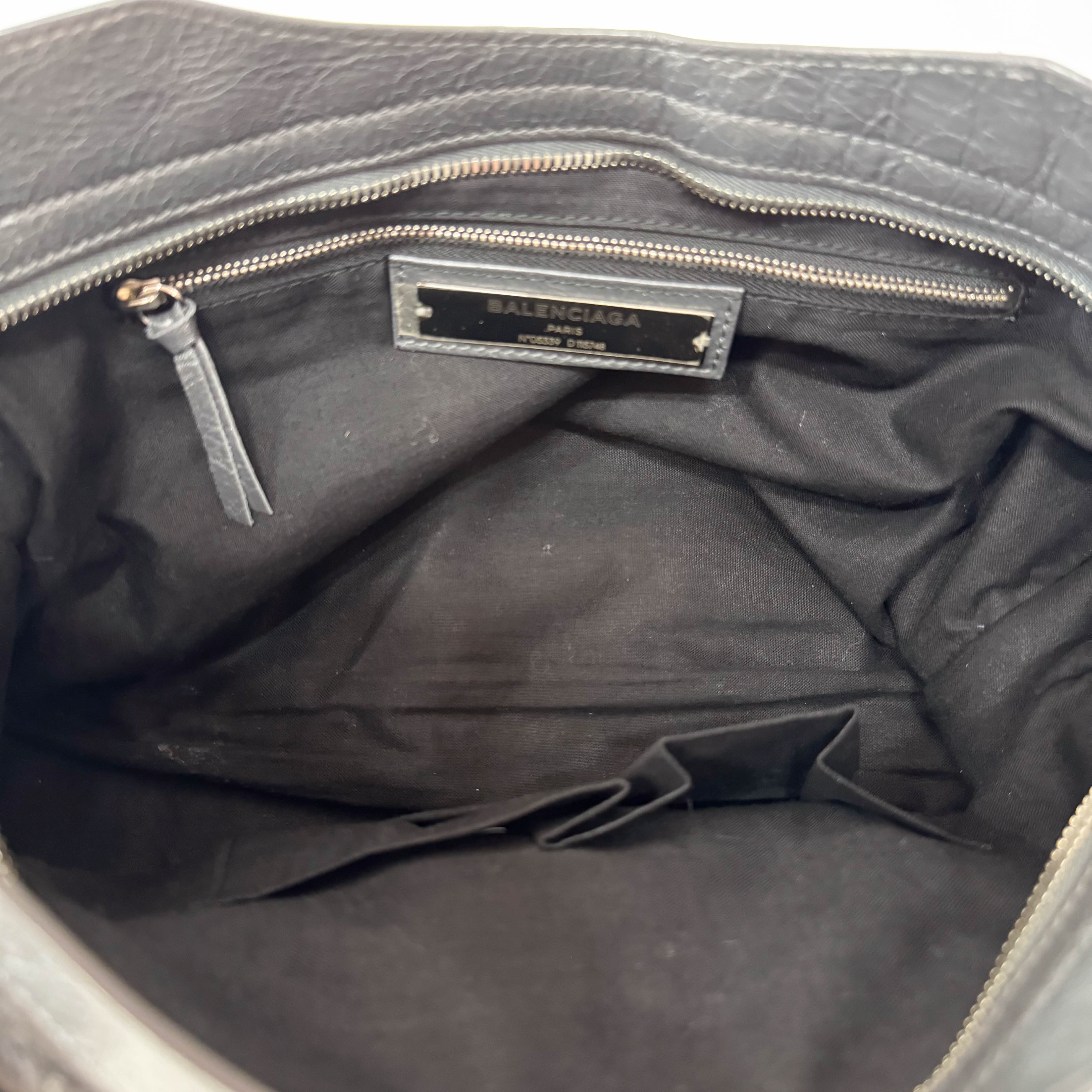 The City Grey Leather Two Way Bag