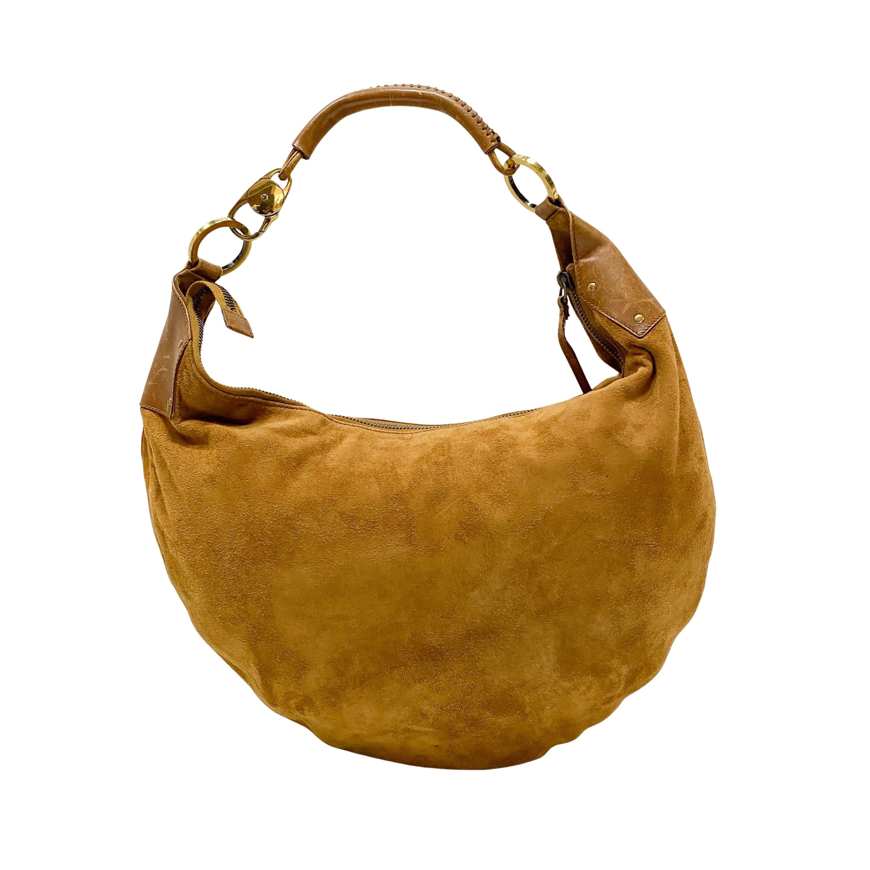 Vintage Brown Suede Shoulder Bag