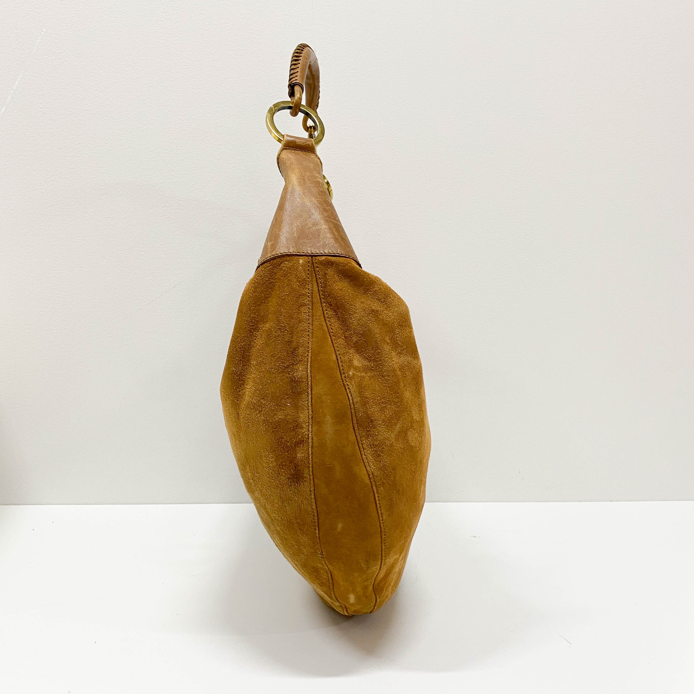 Vintage Brown Suede Shoulder Bag