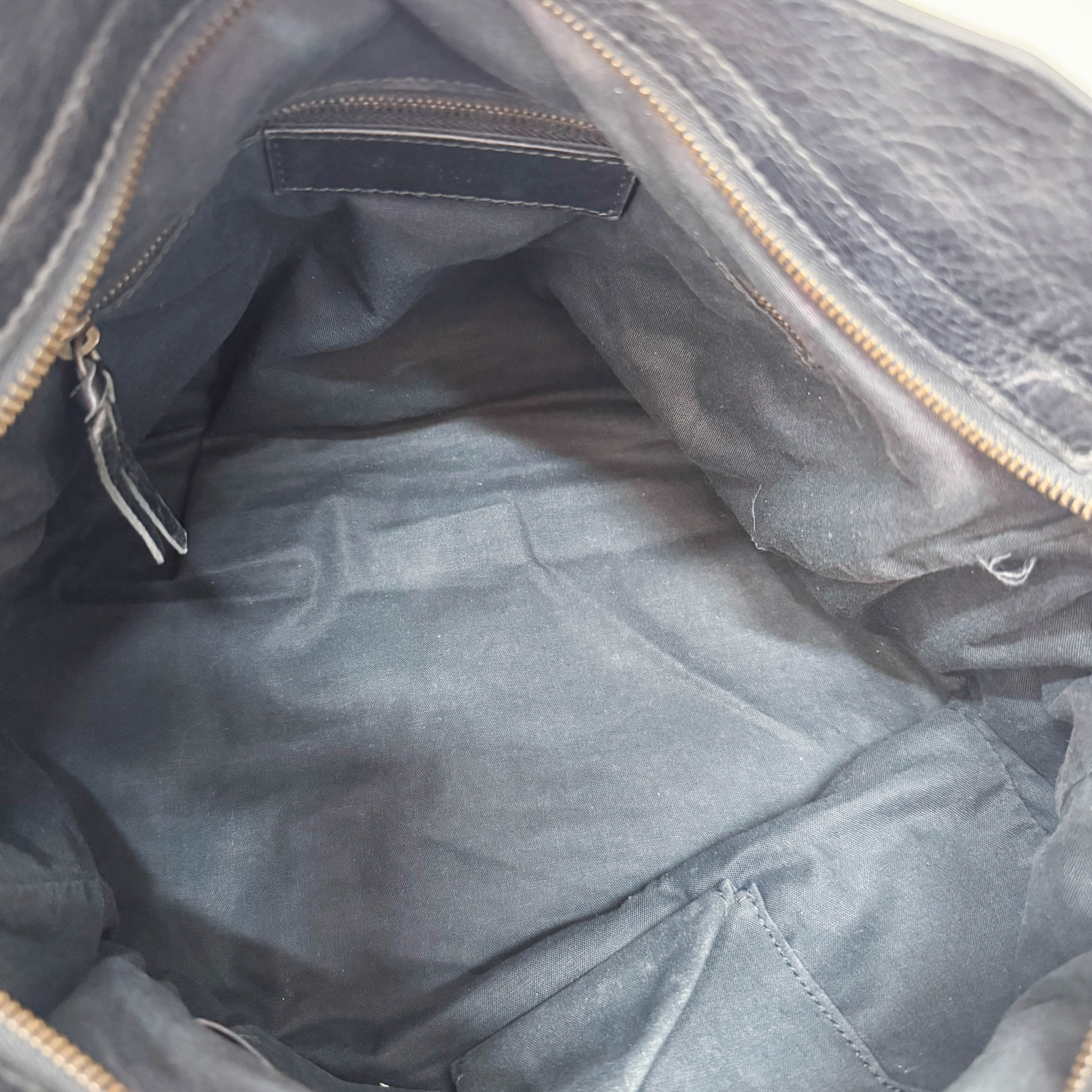 Black Leather Motocross Velo Giant 12 City Shoulder Bag