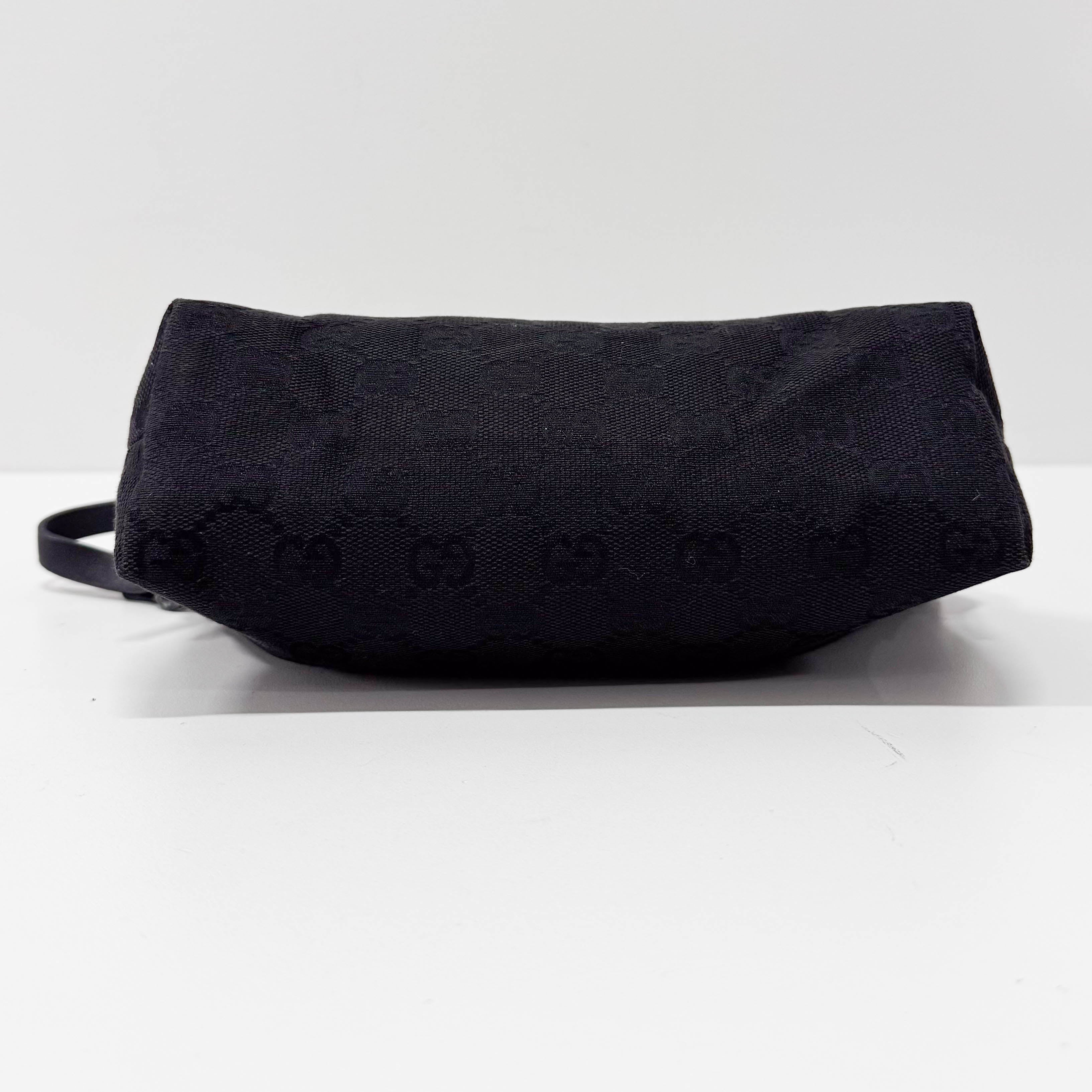 Black GG Canvas Accessory Pouch Shoulder Bag