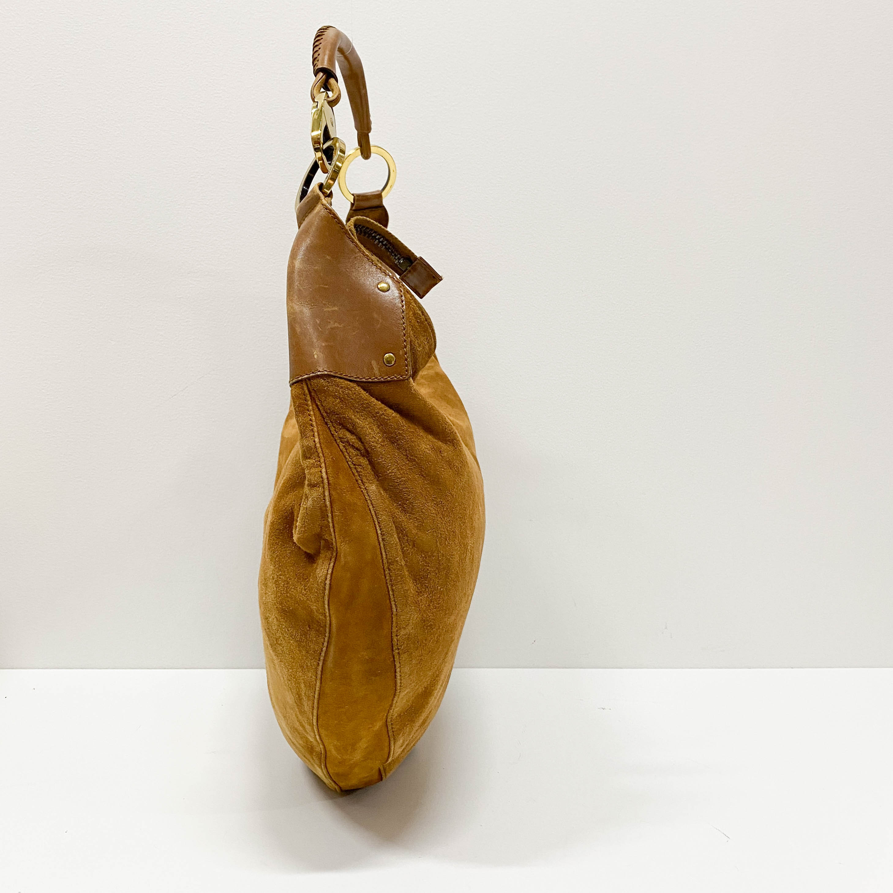 Vintage Brown Suede Shoulder Bag