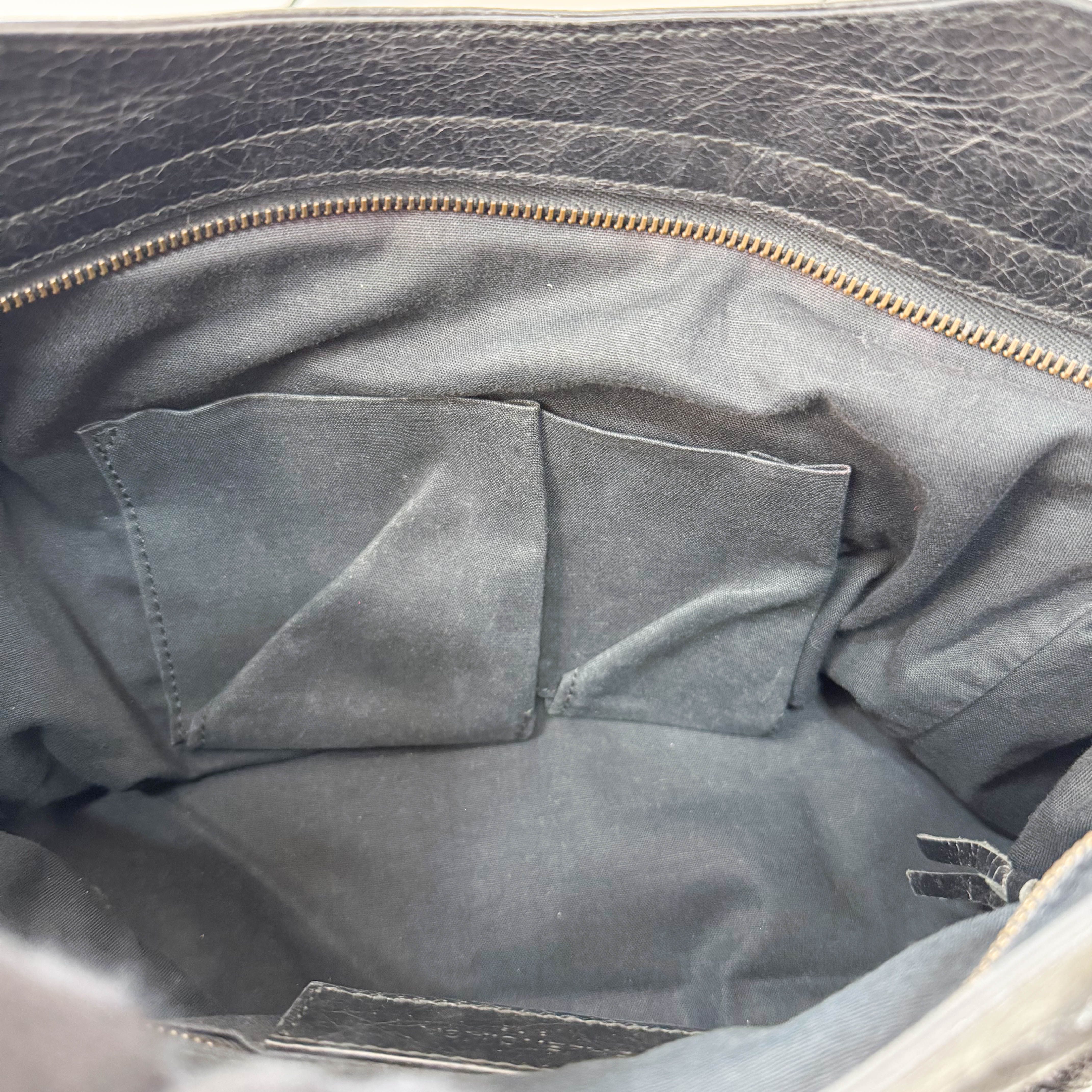 Black Leather Motocross Velo Giant 12 City Shoulder Bag