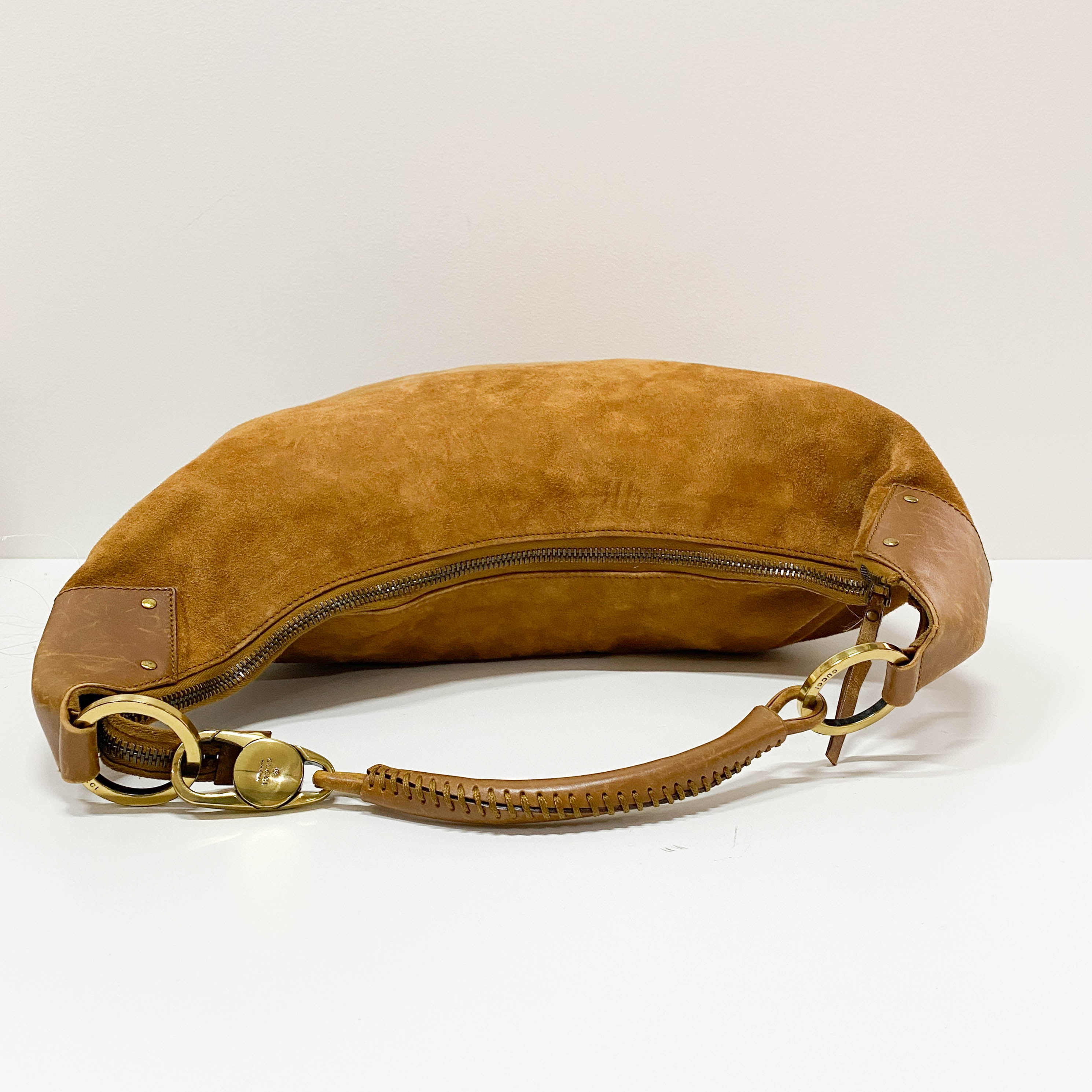 Vintage Brown Suede Shoulder Bag