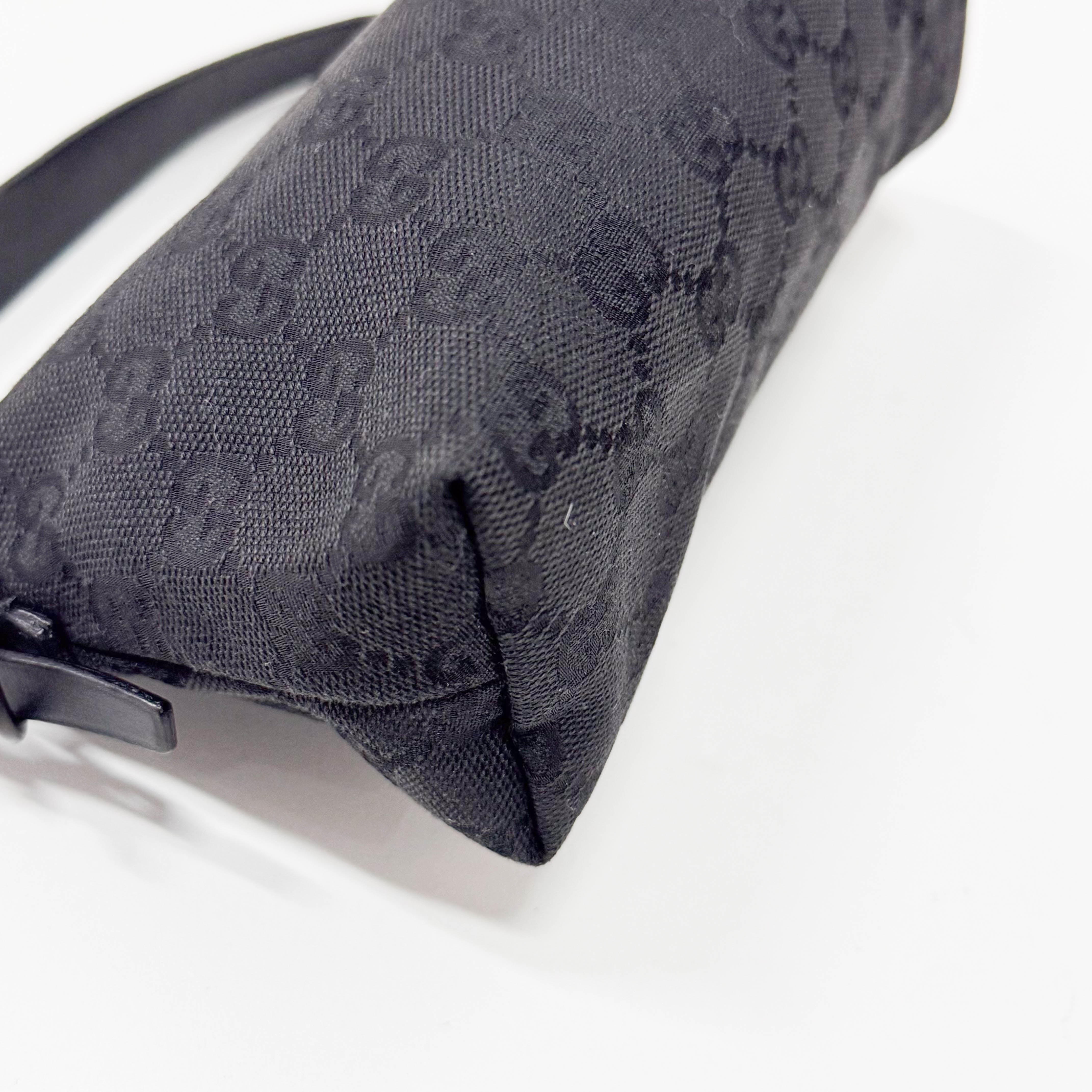 Black GG Canvas Accessory Pouch Shoulder Bag