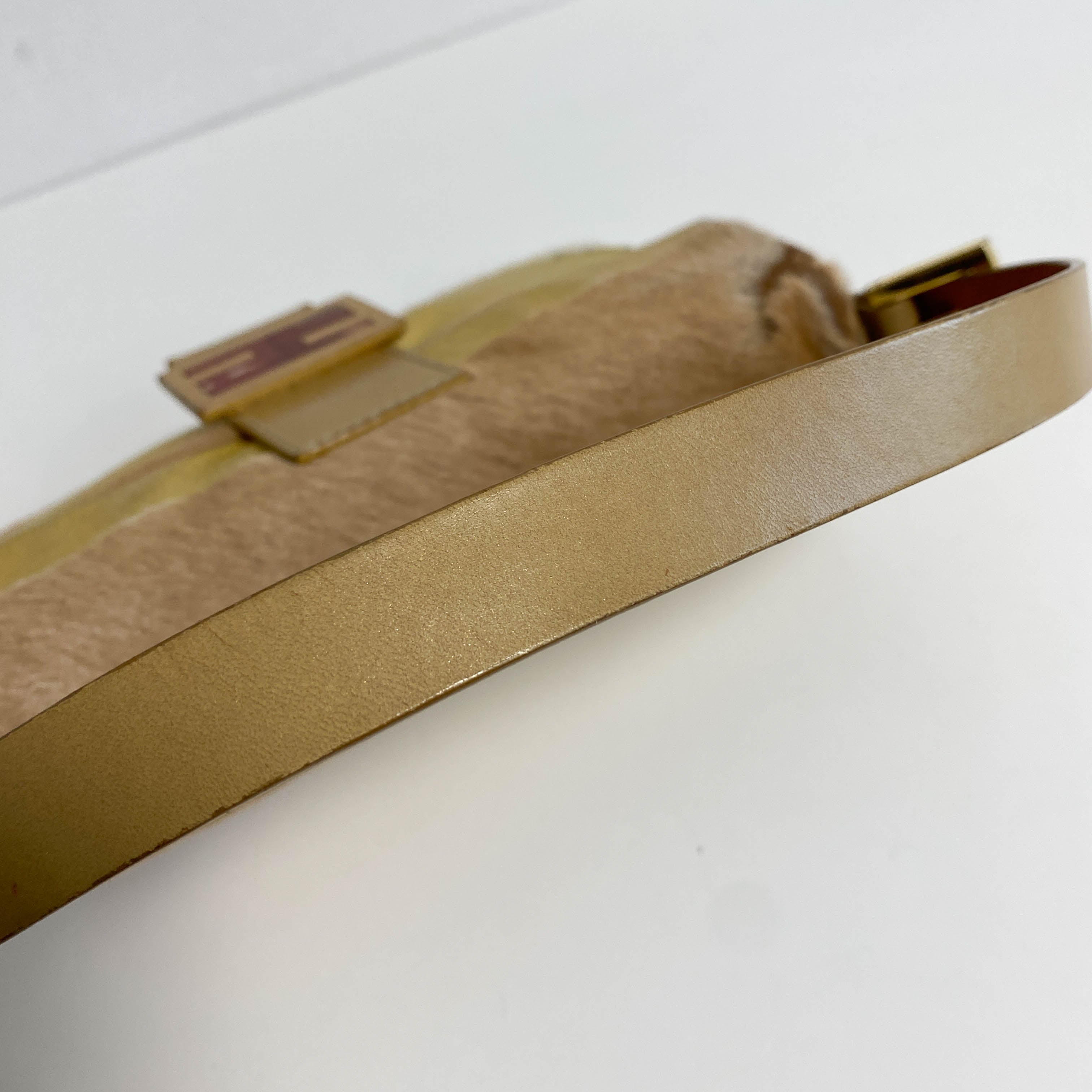 Baguette Pony Hair Gold Shoulder Bag