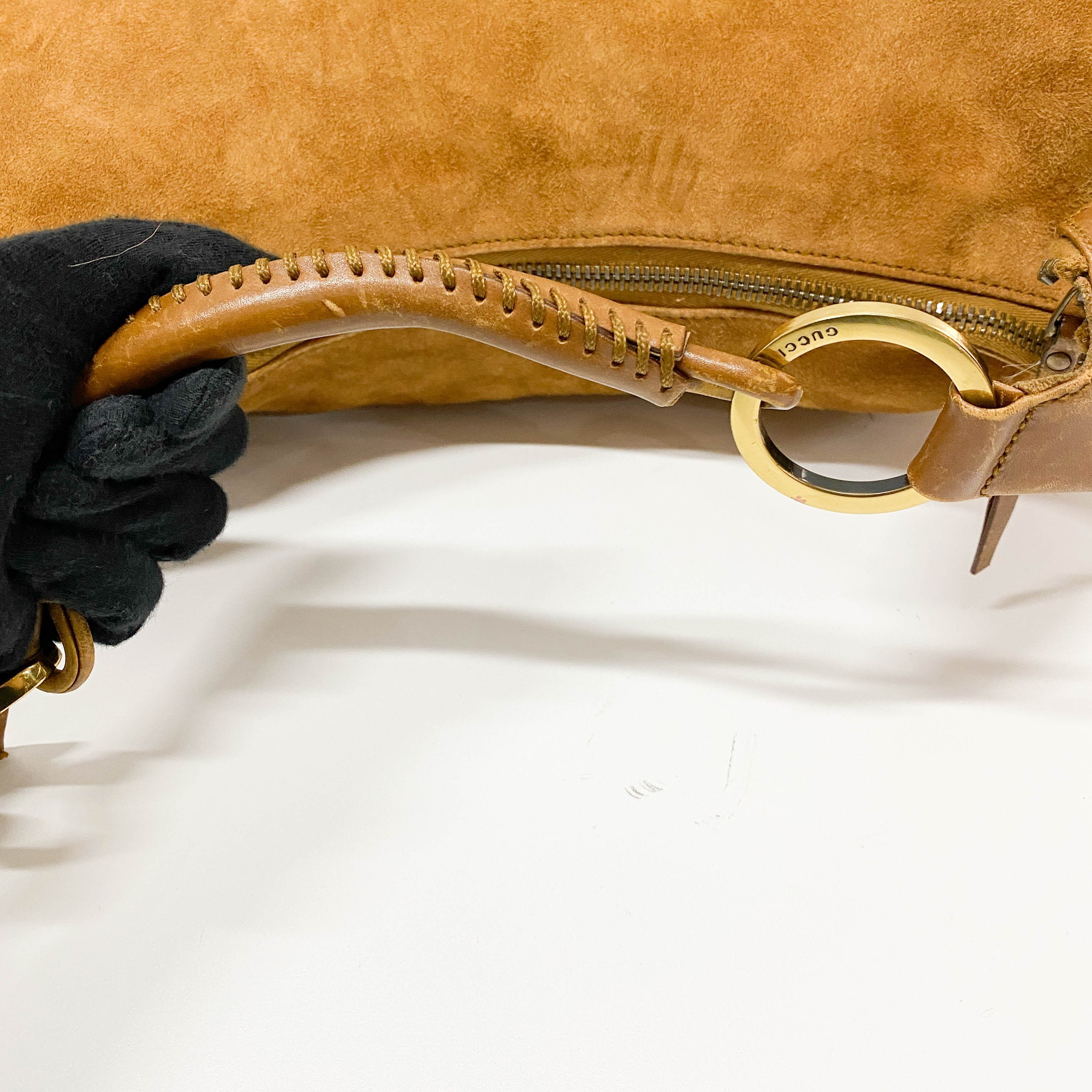 Vintage Brown Suede Shoulder Bag