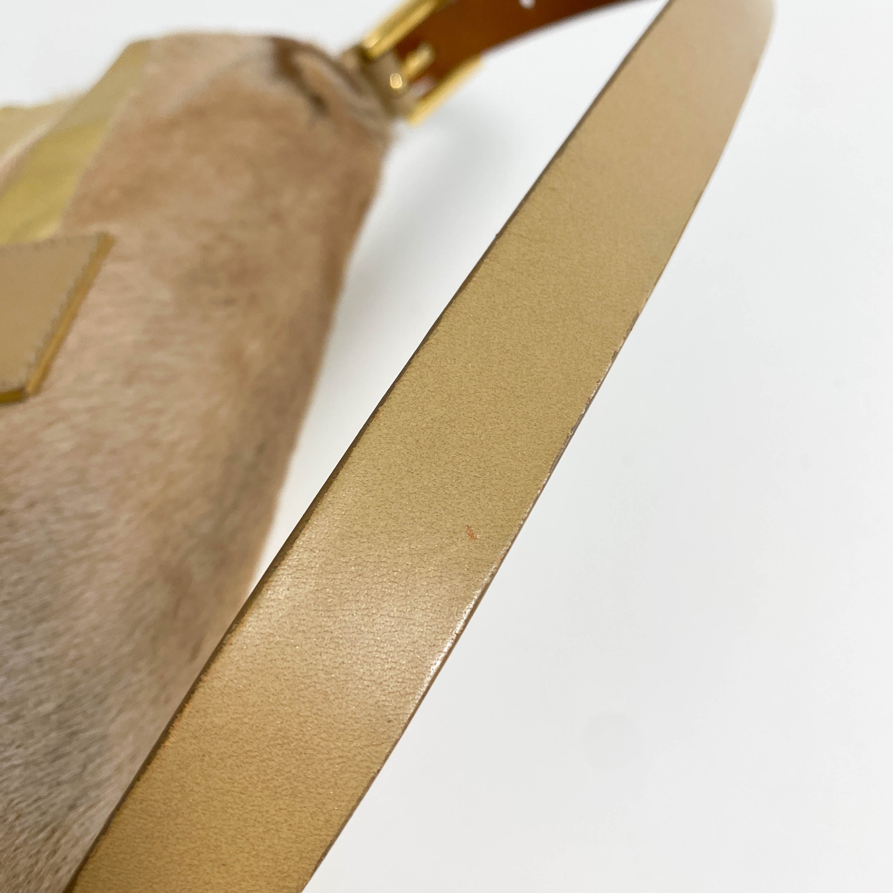 Baguette Pony Hair Gold Shoulder Bag