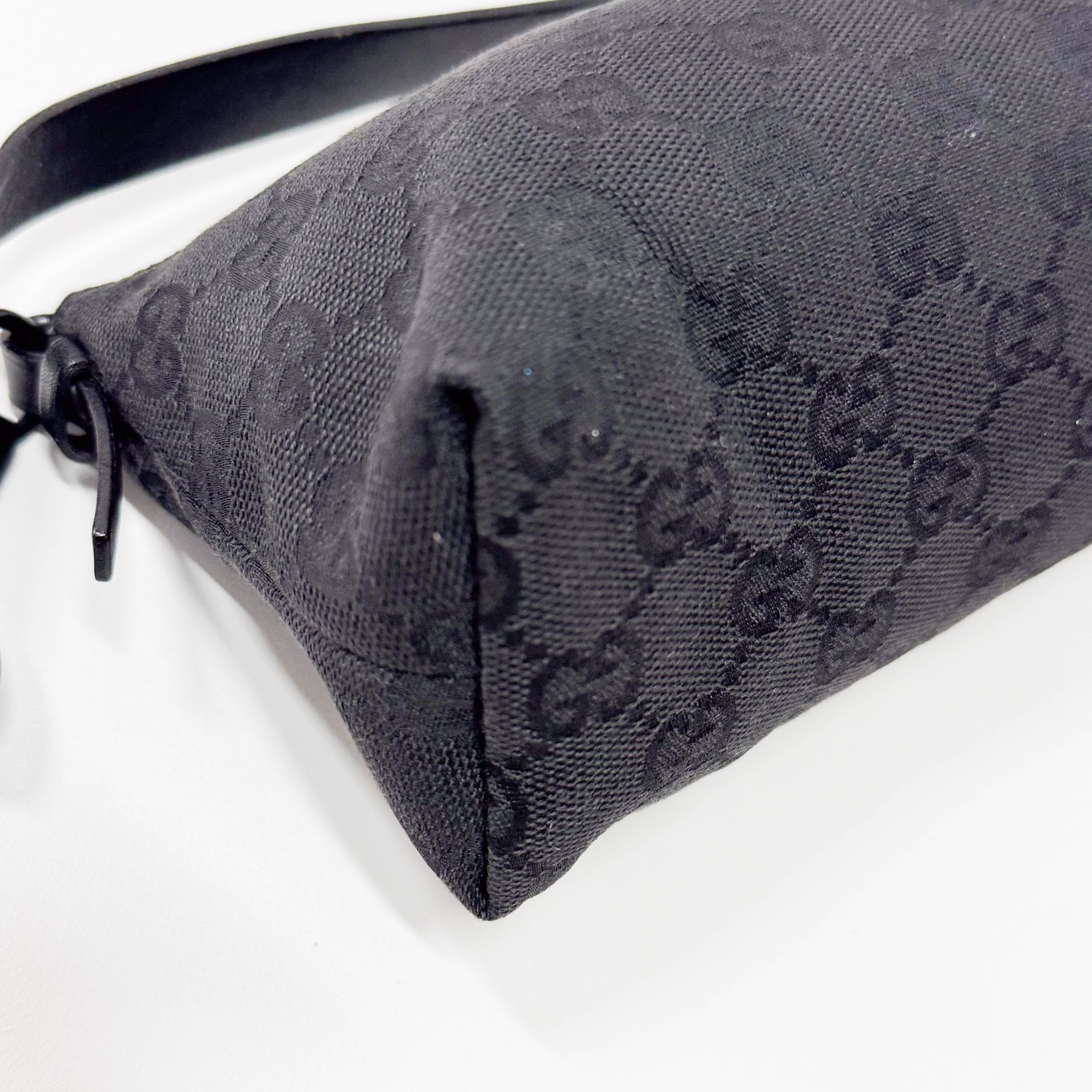 Black GG Canvas Accessory Pouch Shoulder Bag