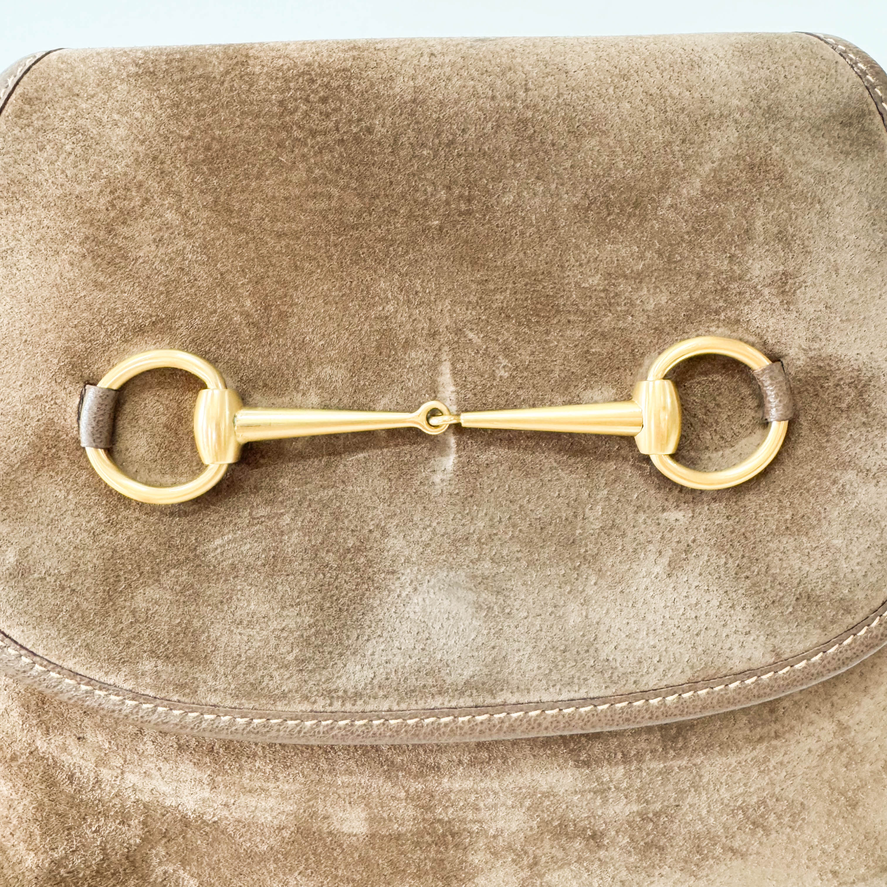 Horsebit Brown Suede Bag