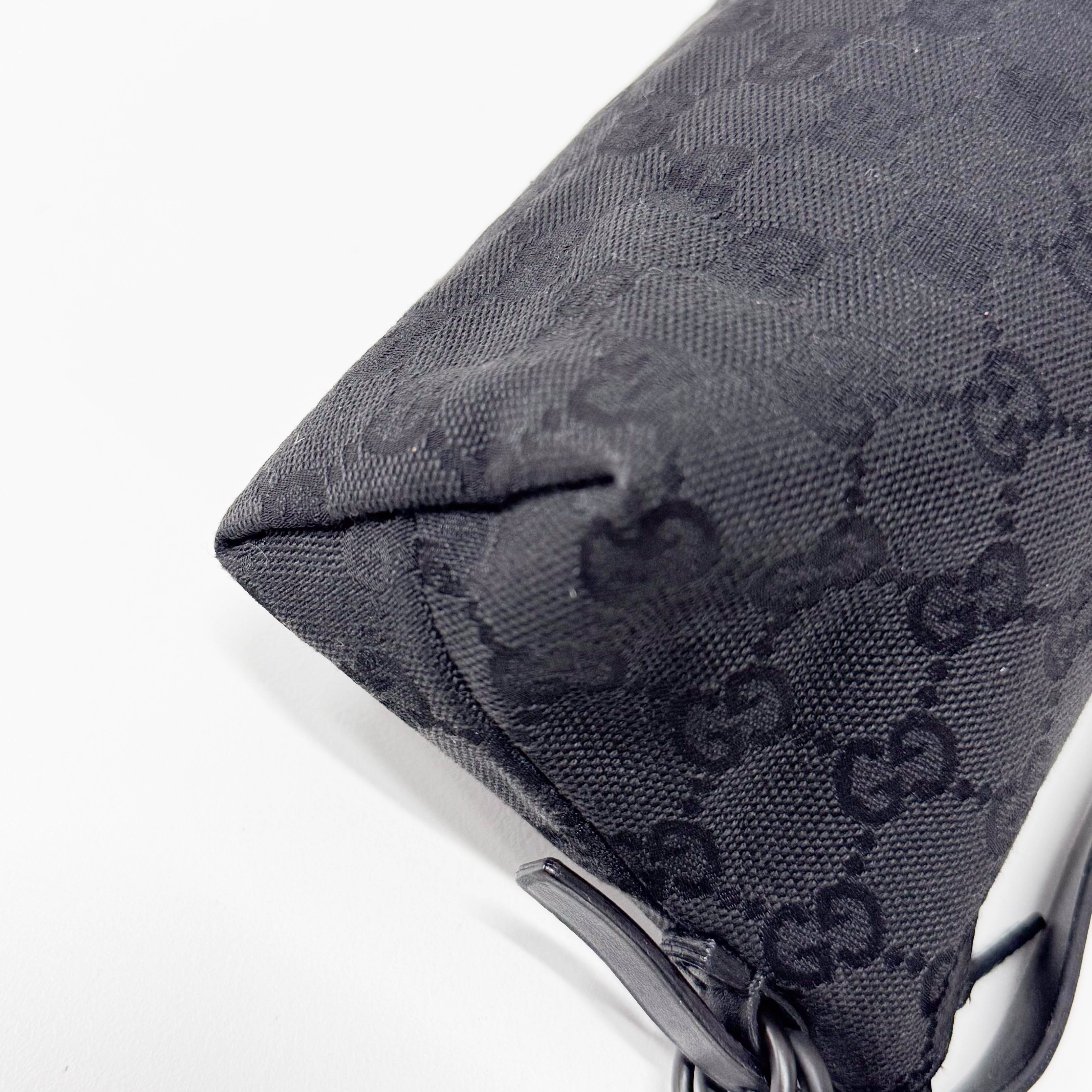 Black GG Canvas Accessory Pouch Shoulder Bag