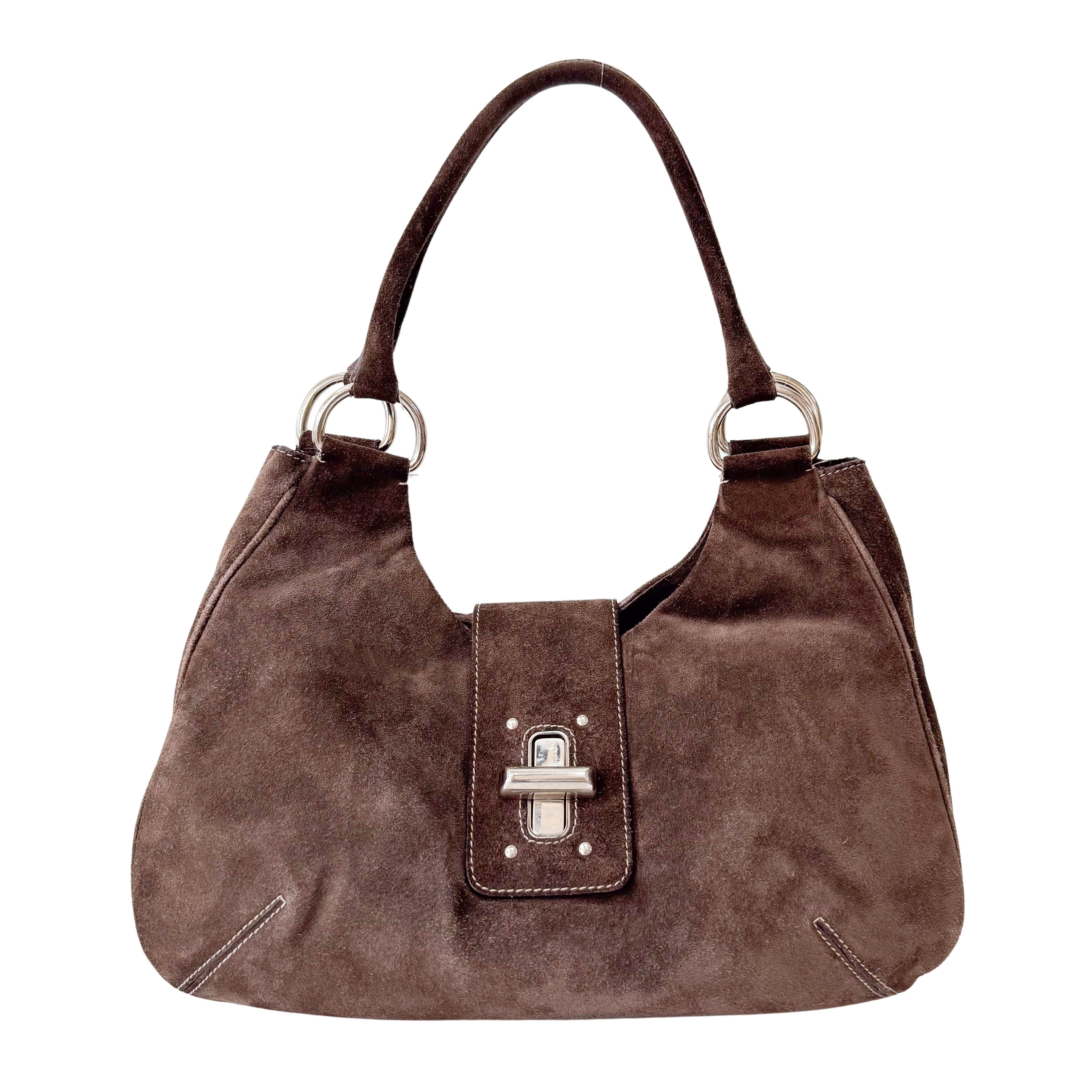 Brown Suede Shoulder Bag