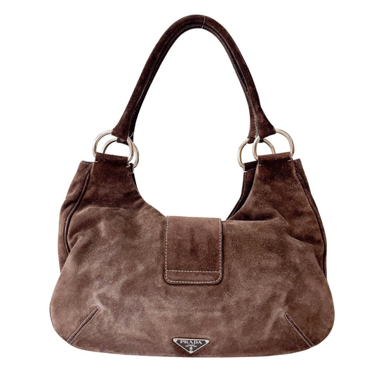 Brown Suede Shoulder Bag