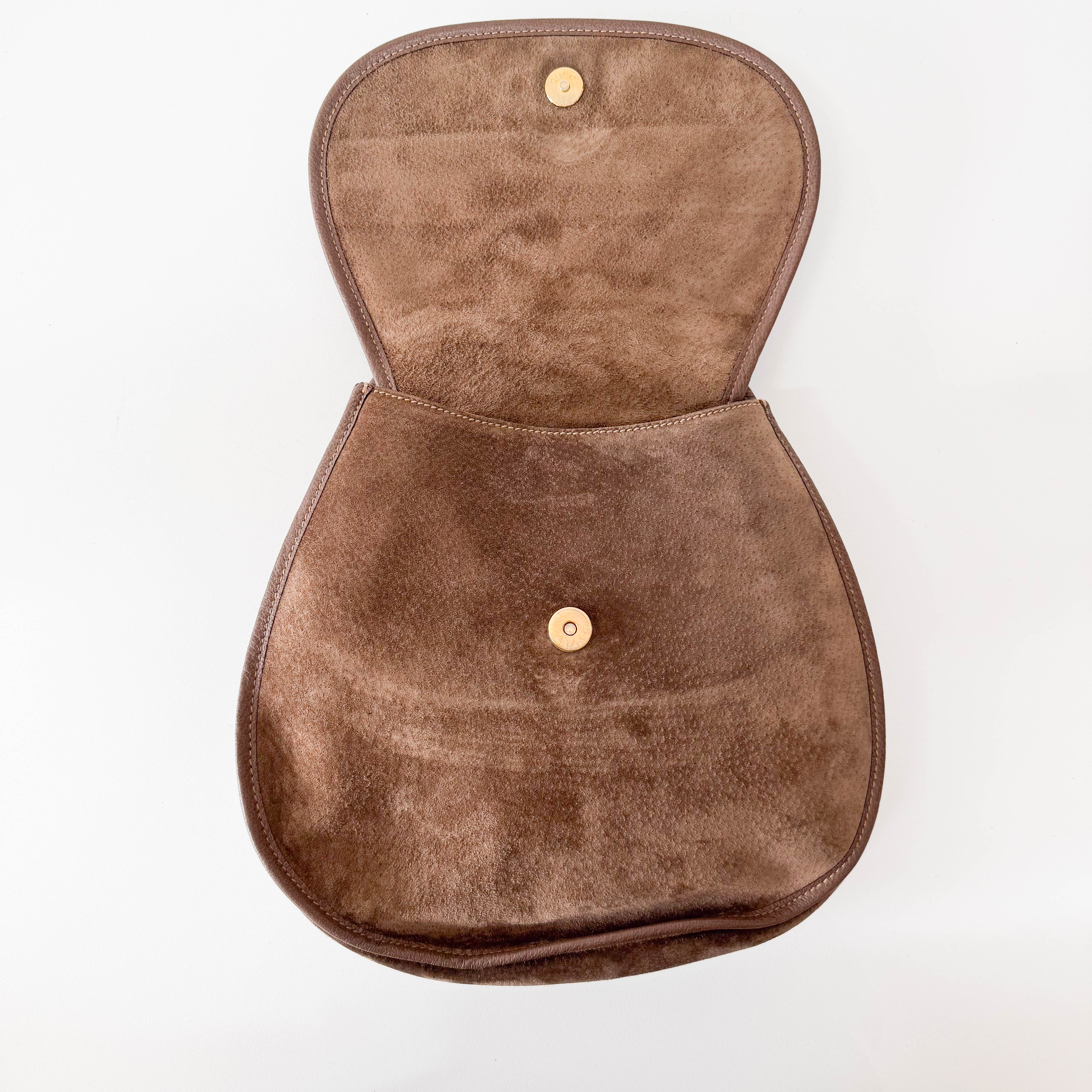 Horsebit Brown Suede Bag