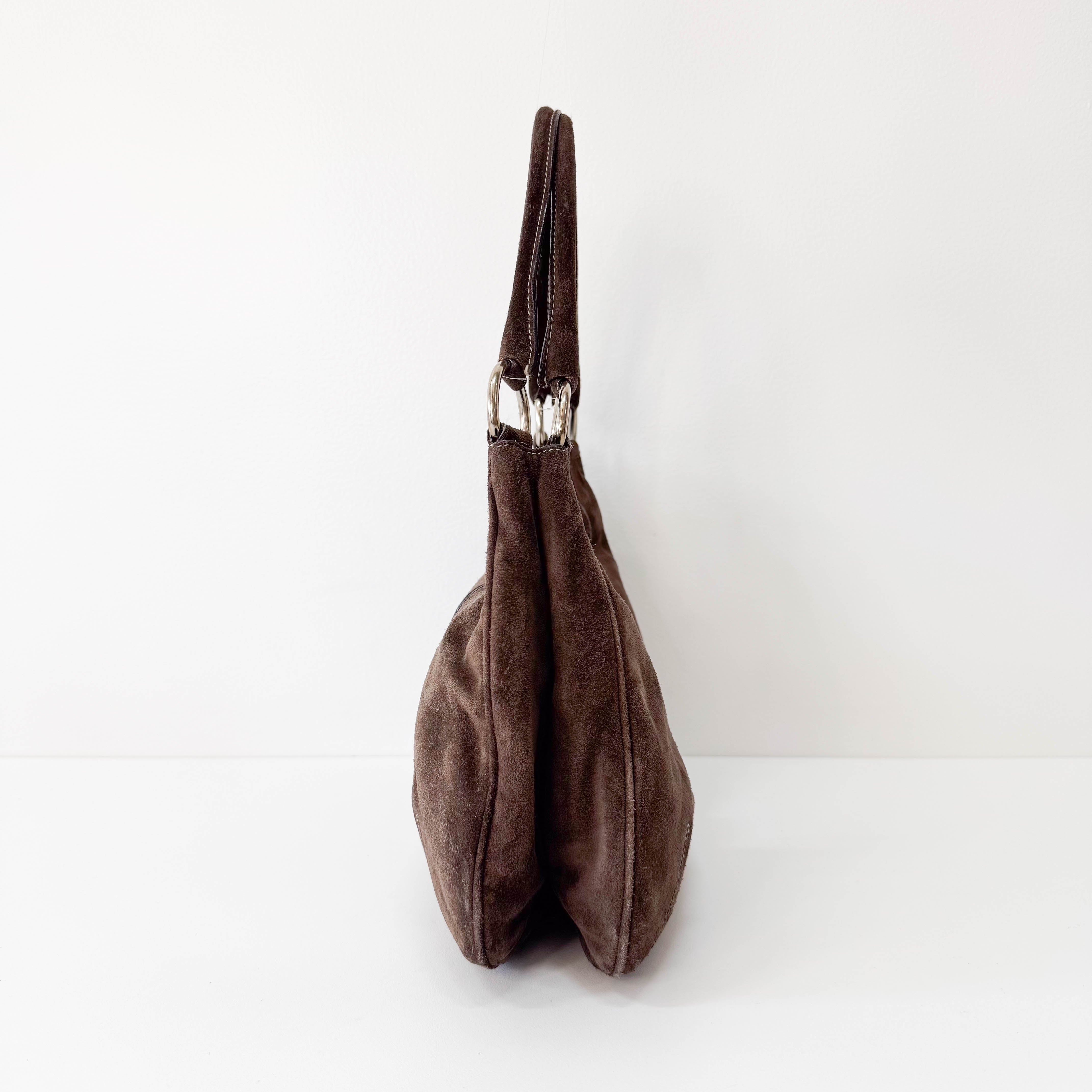 Brown Suede Shoulder Bag