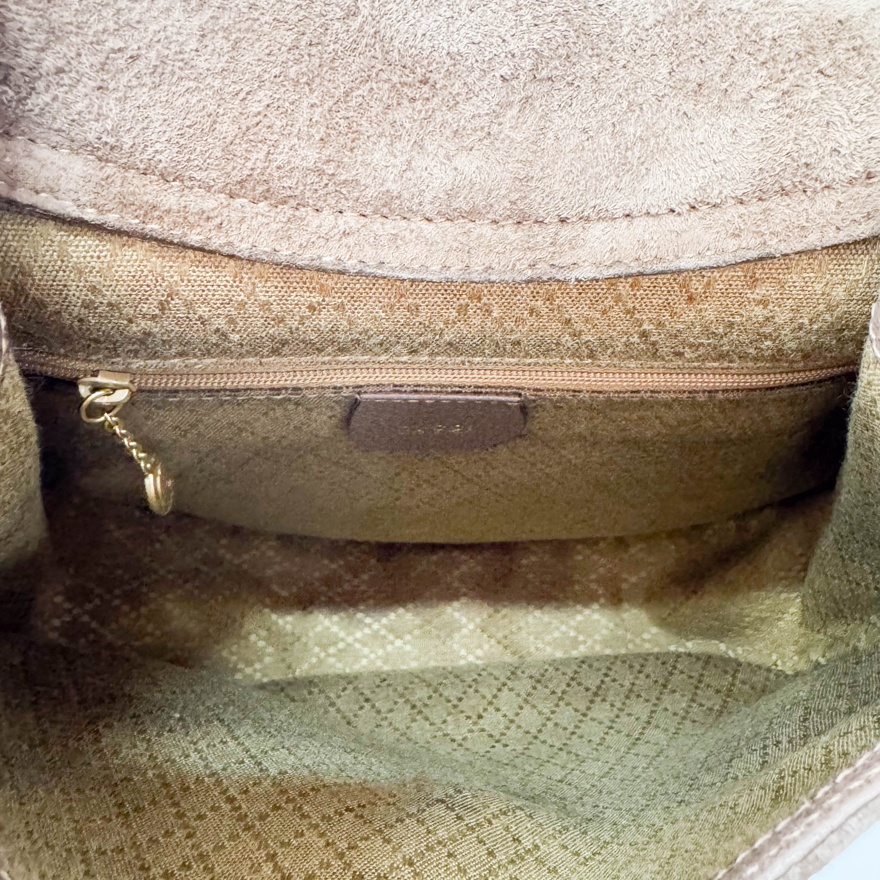 Horsebit Brown Suede Bag