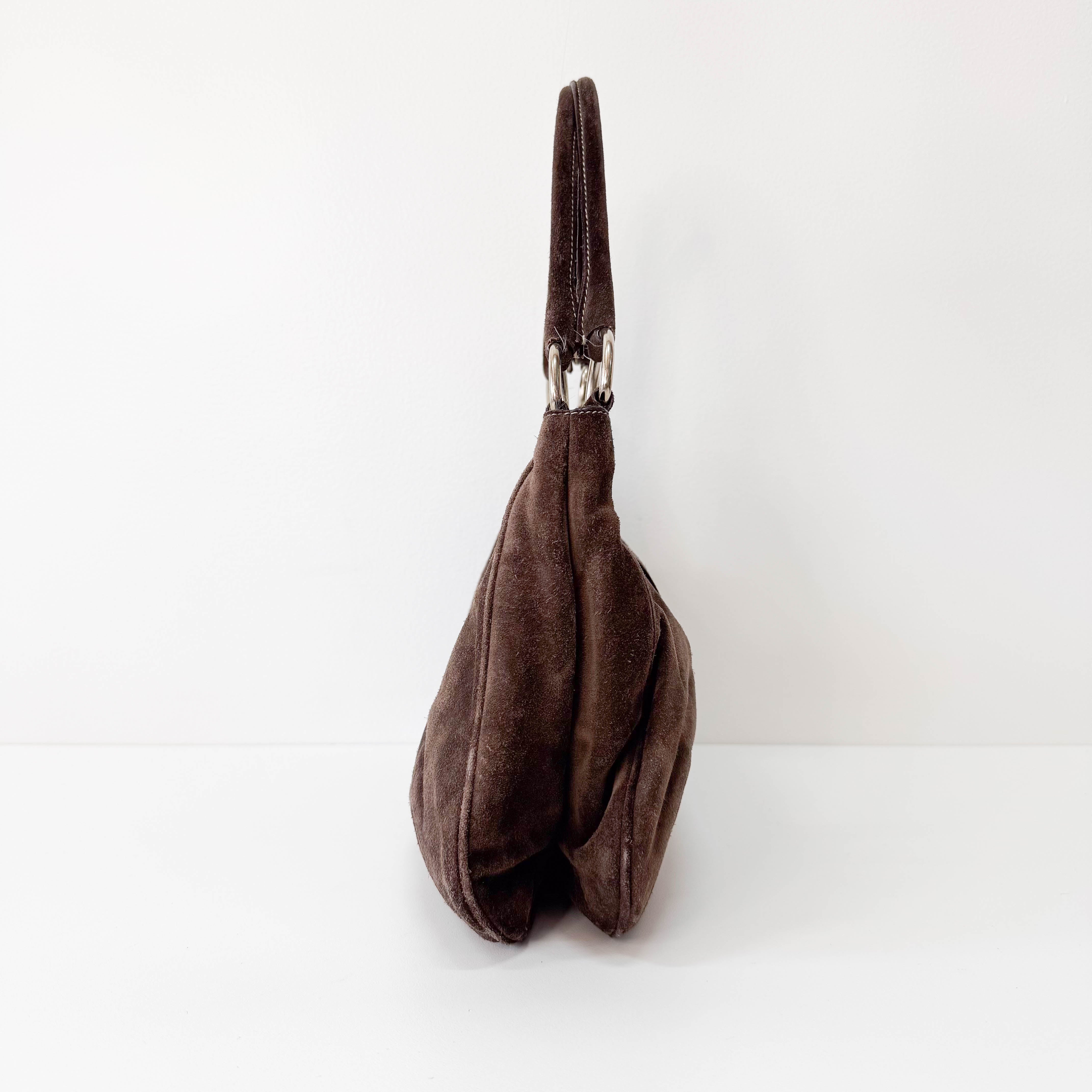 Brown Suede Shoulder Bag