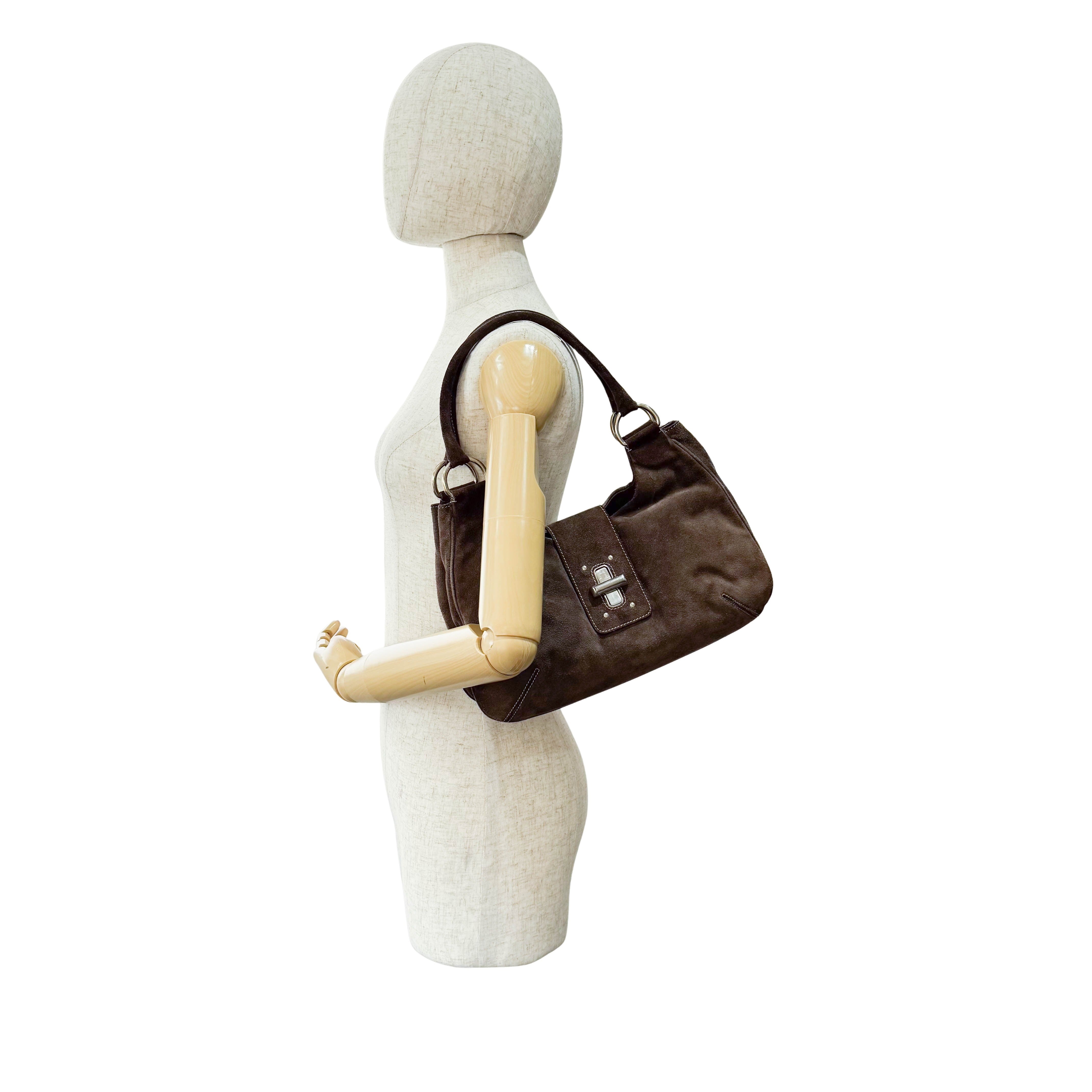 Brown Suede Shoulder Bag