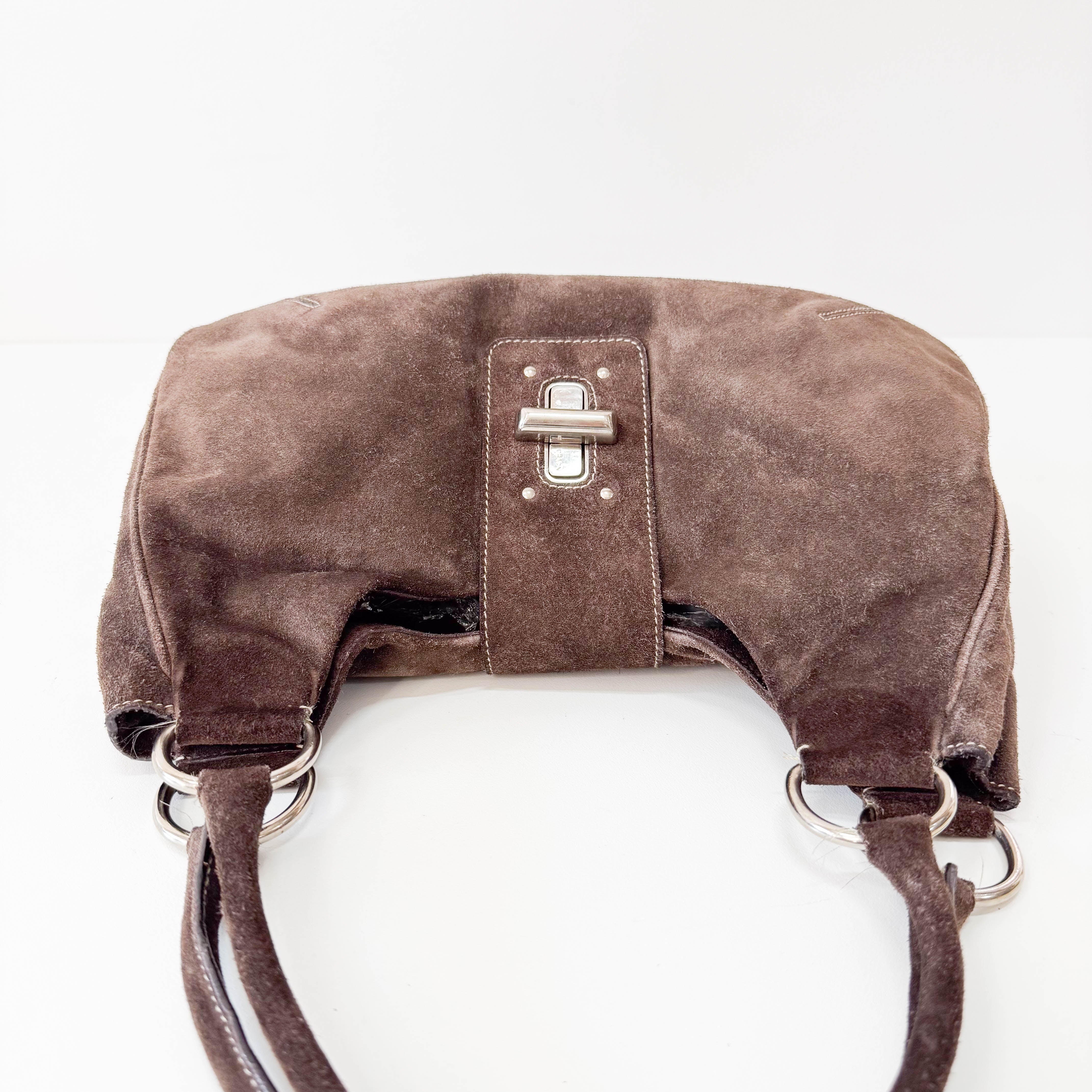 Brown Suede Shoulder Bag