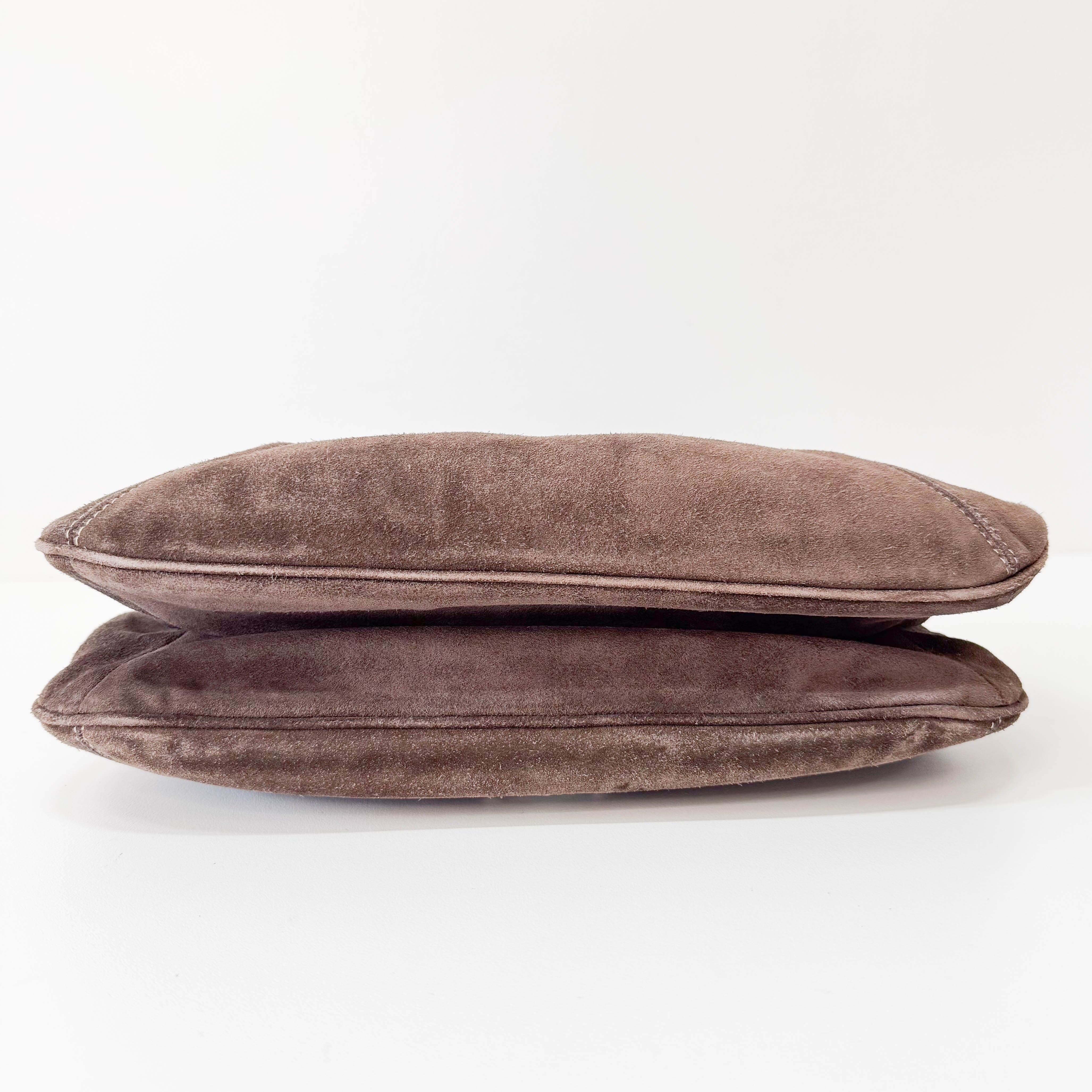 Brown Suede Shoulder Bag