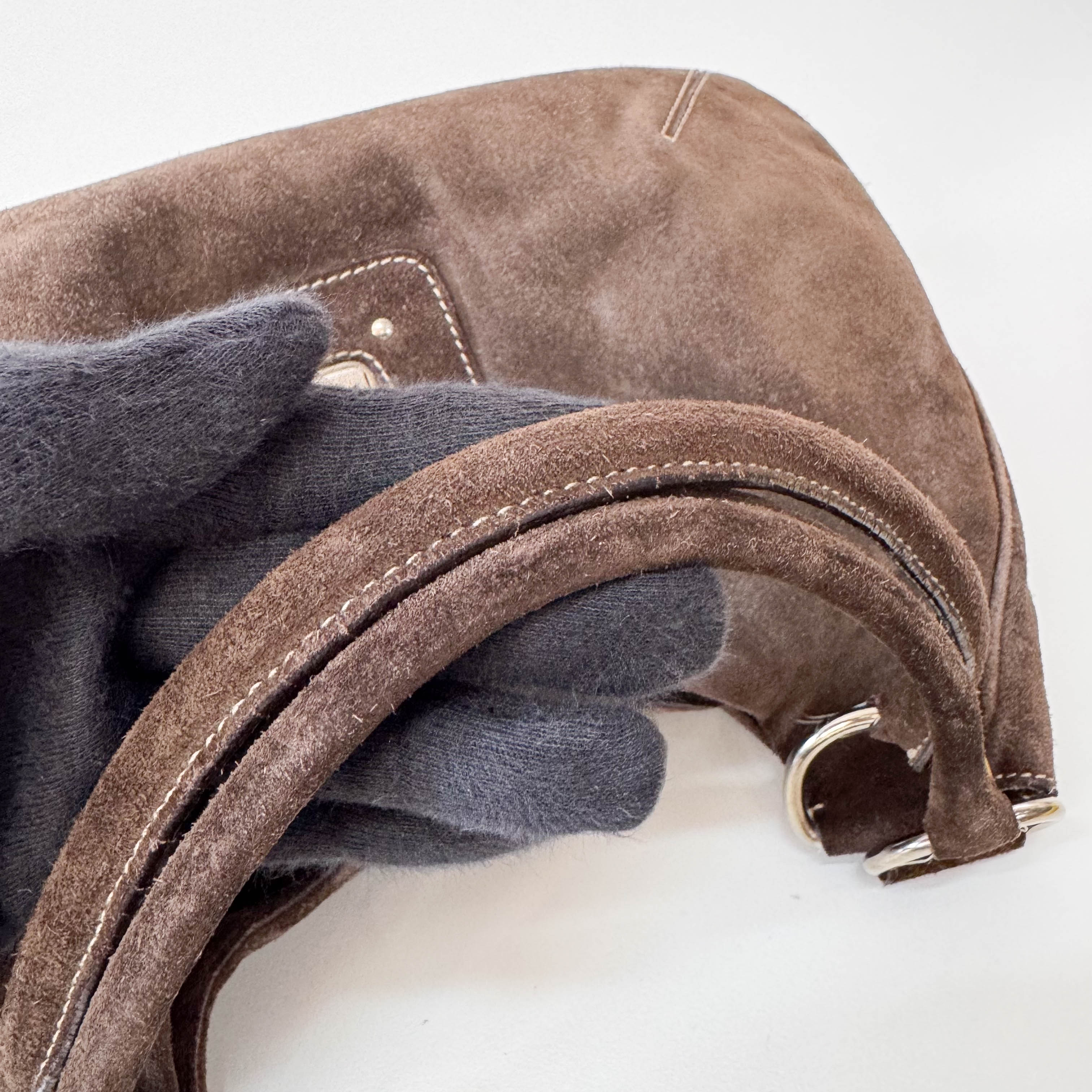 Brown Suede Shoulder Bag