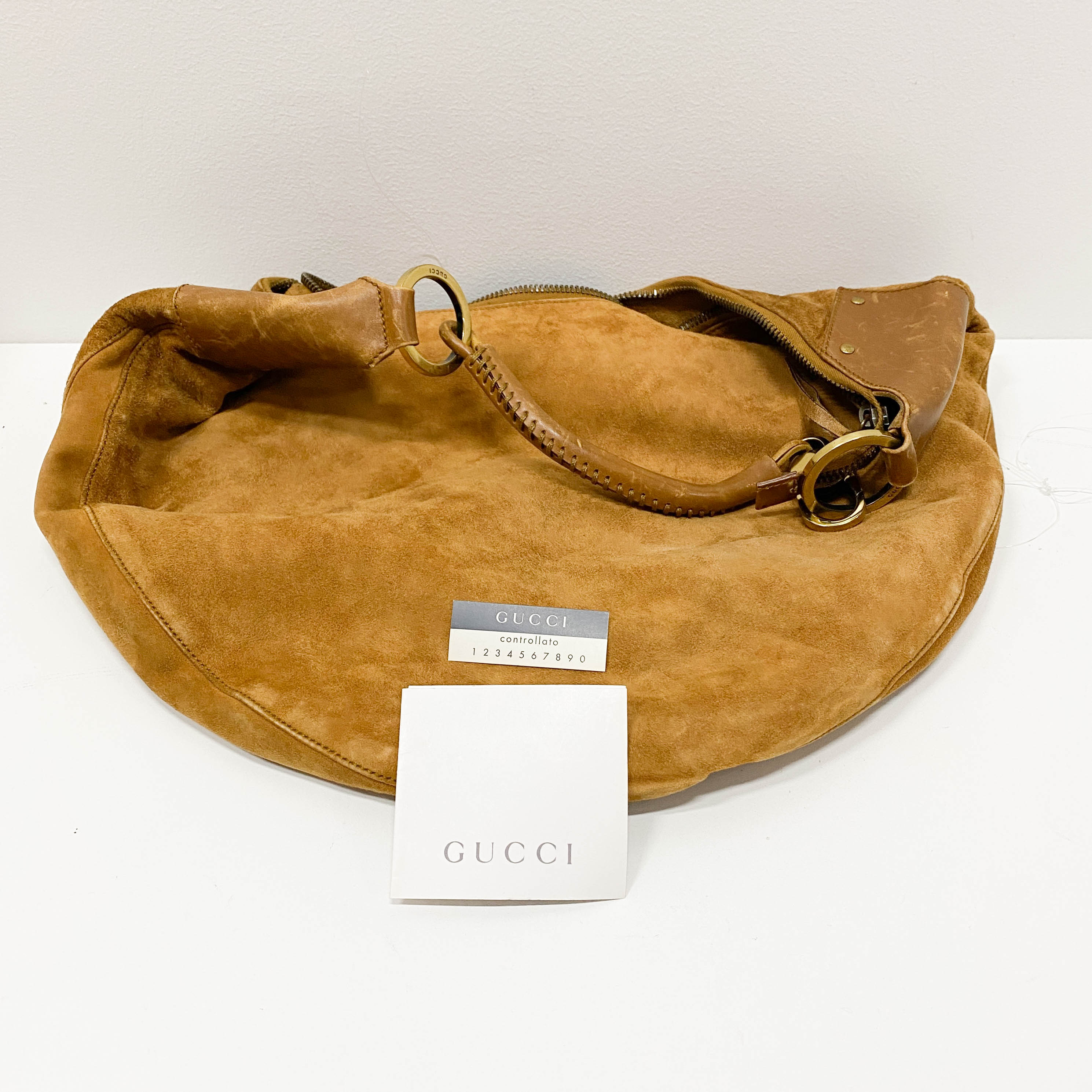 Vintage Brown Suede Shoulder Bag