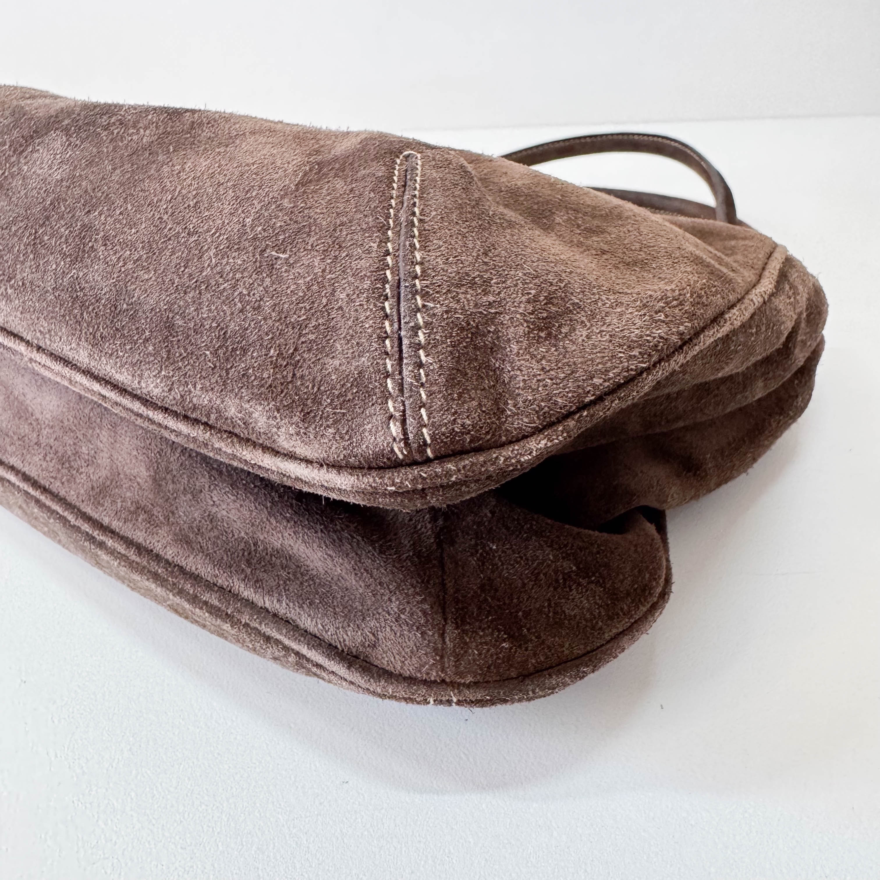 Brown Suede Shoulder Bag