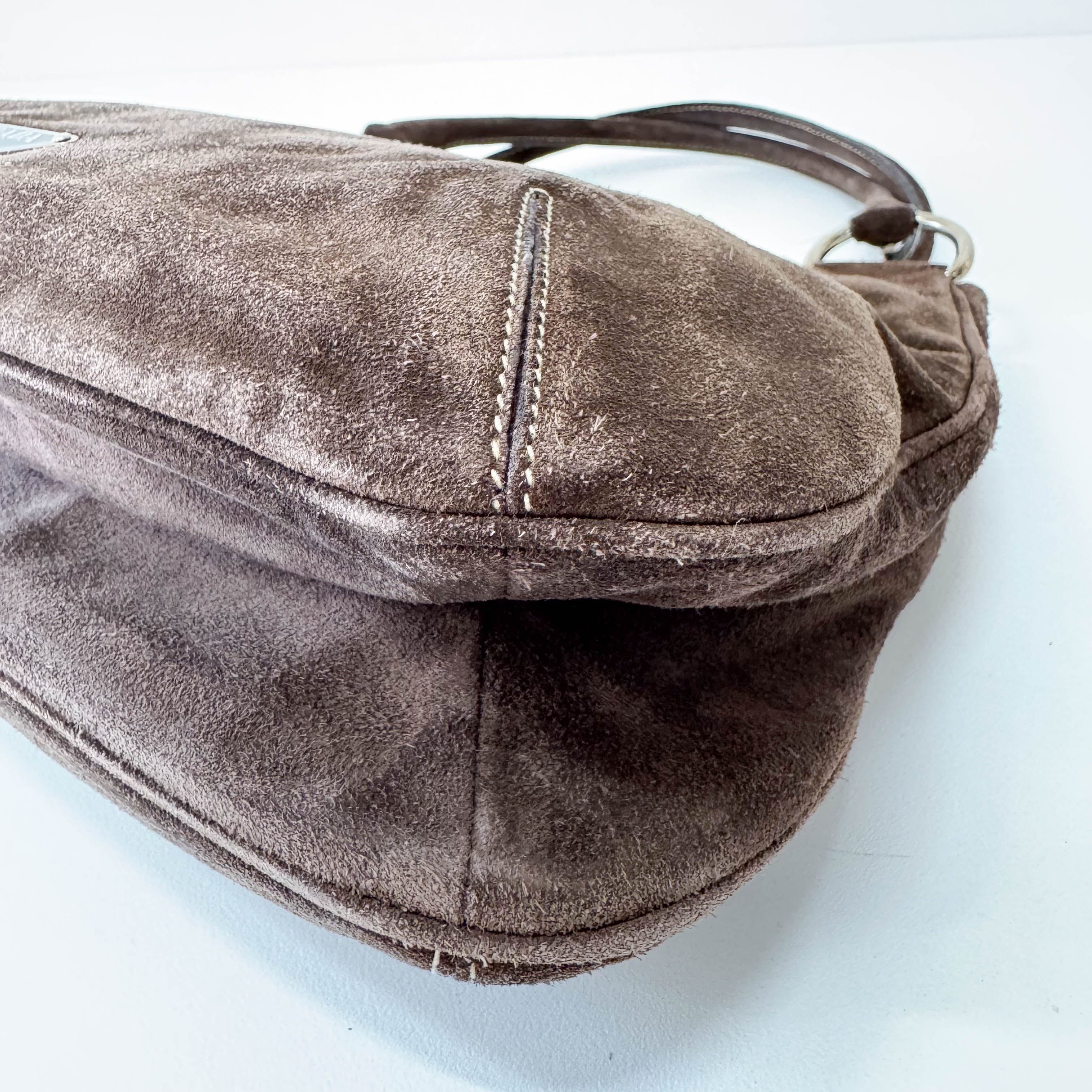 Brown Suede Shoulder Bag