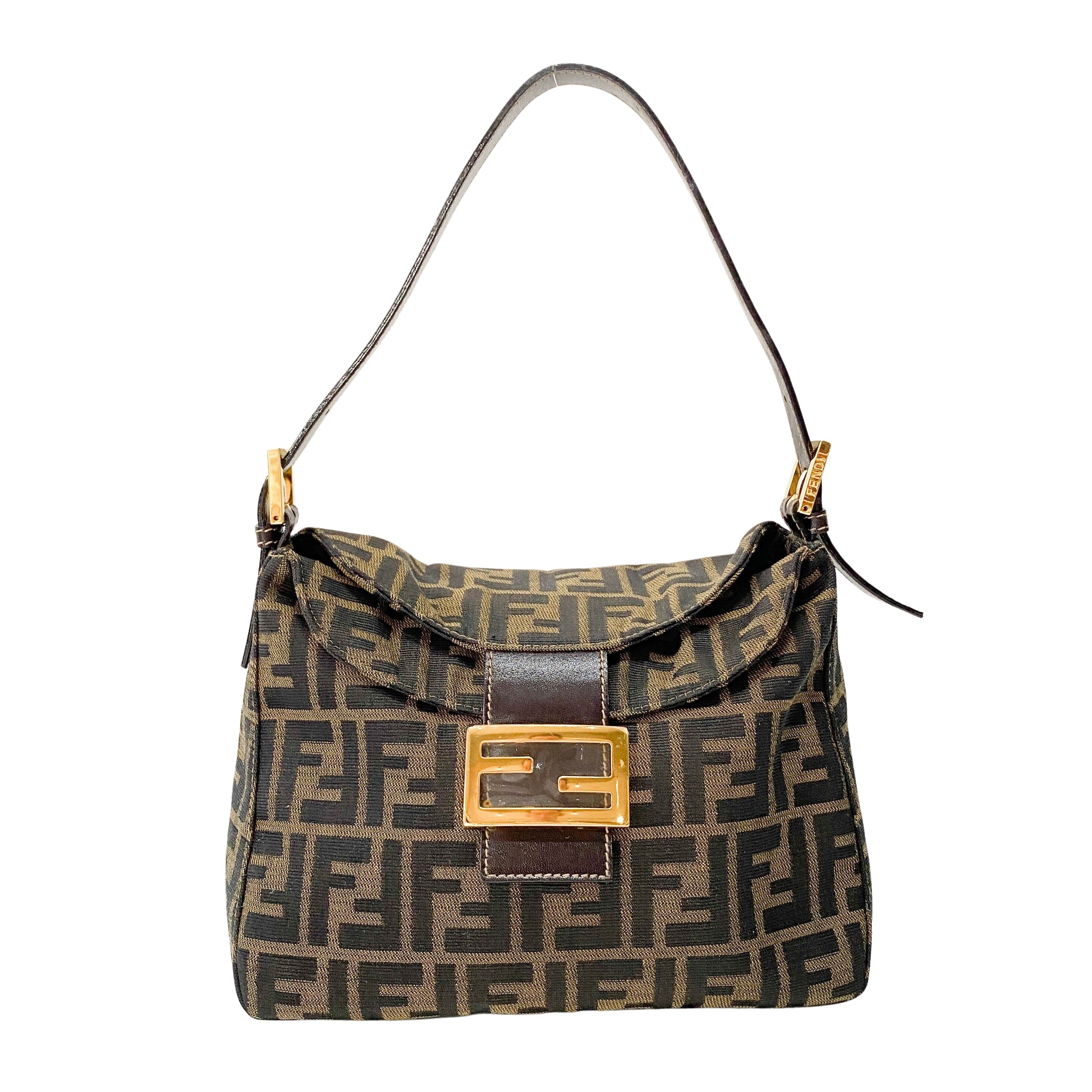 Zucca Brown Canvas Shoulder Bag