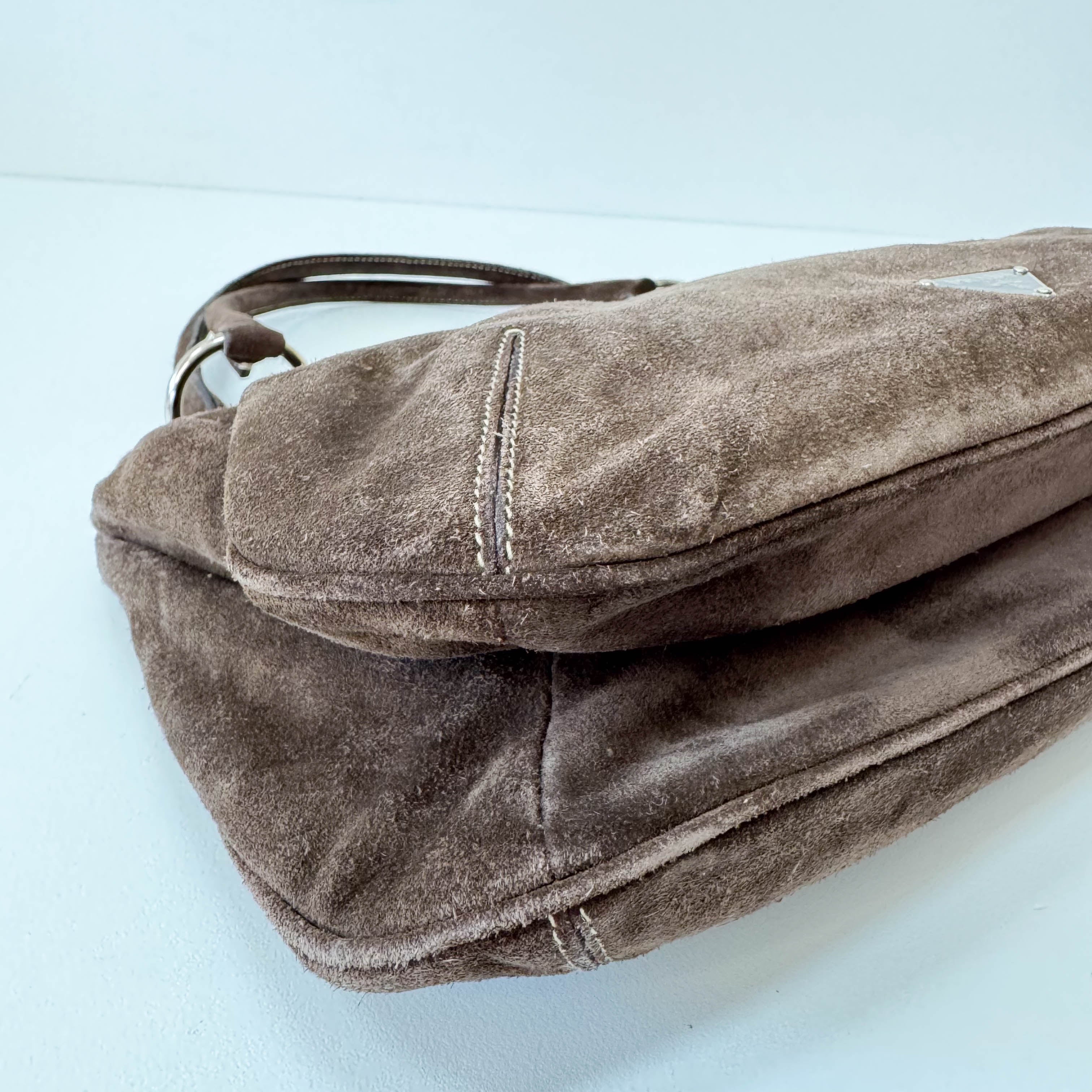 Brown Suede Shoulder Bag