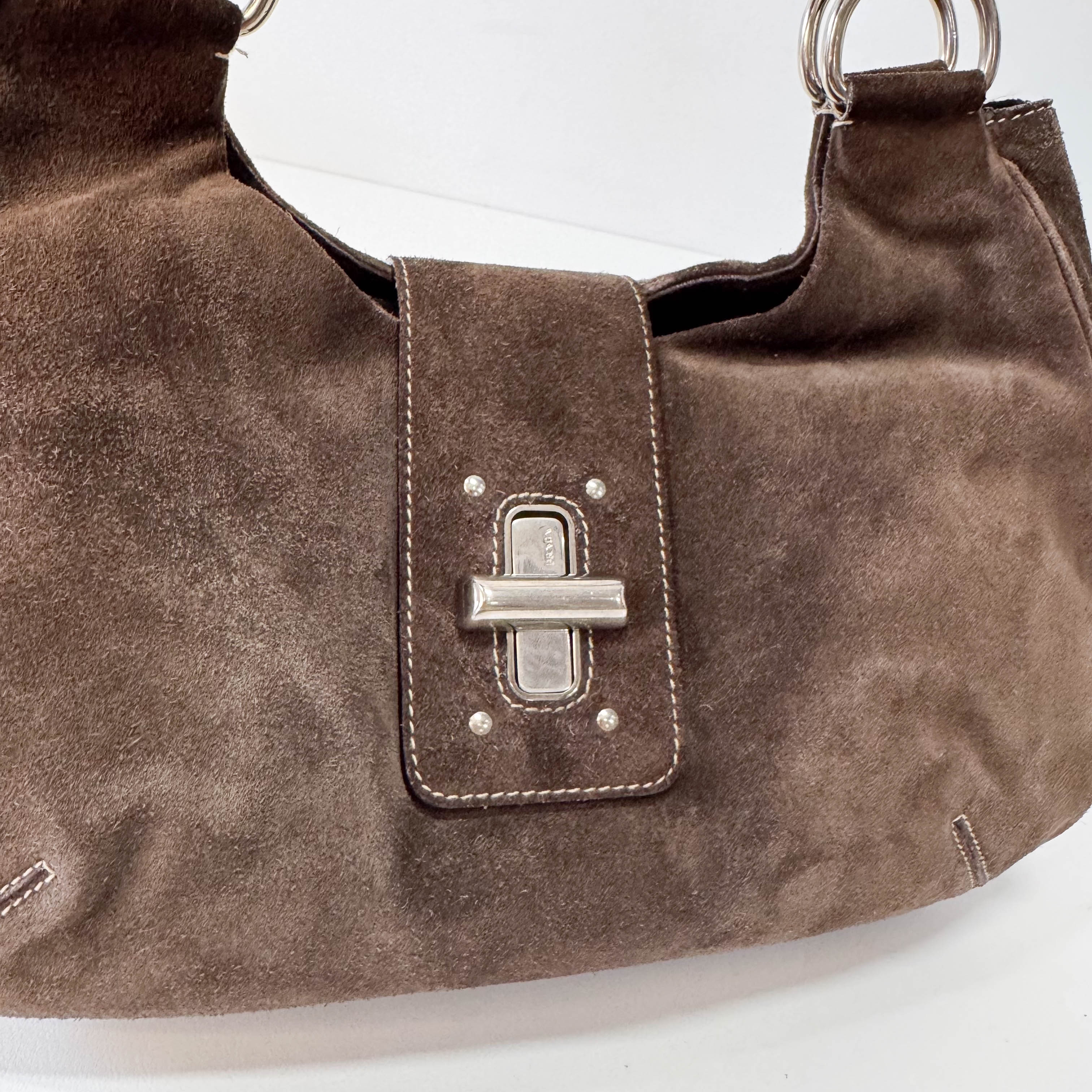 Brown Suede Shoulder Bag