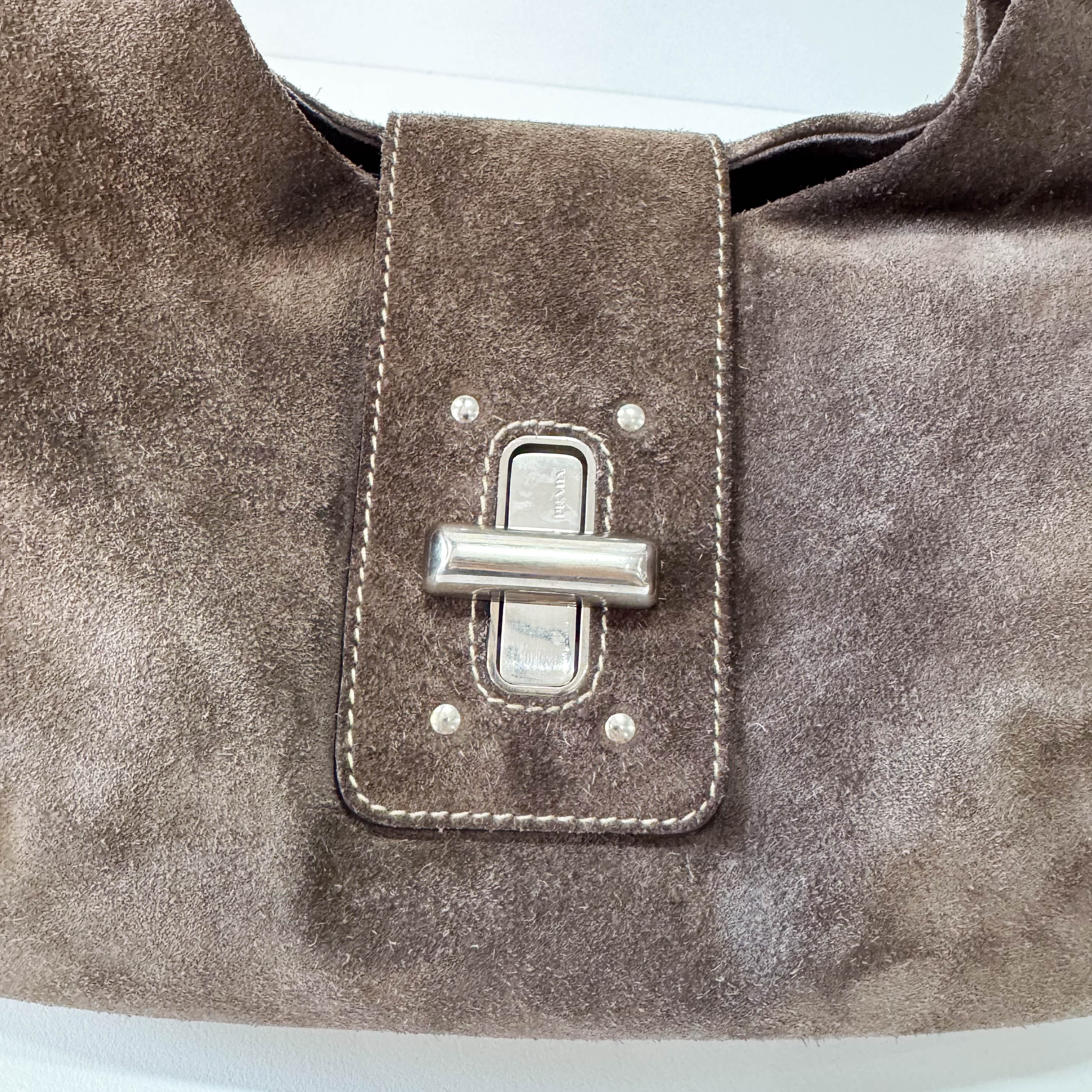 Brown Suede Shoulder Bag
