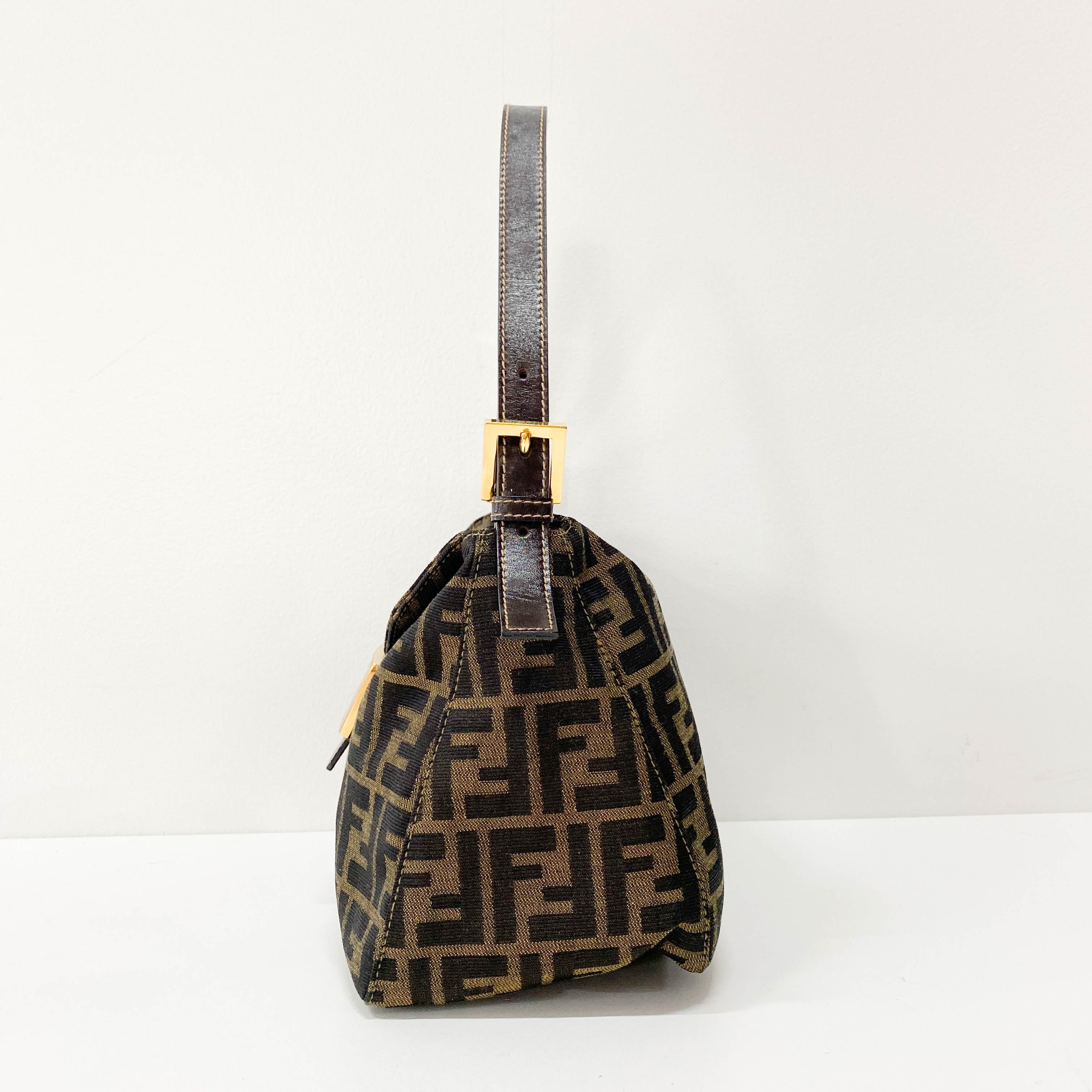 Zucca Brown Canvas Shoulder Bag