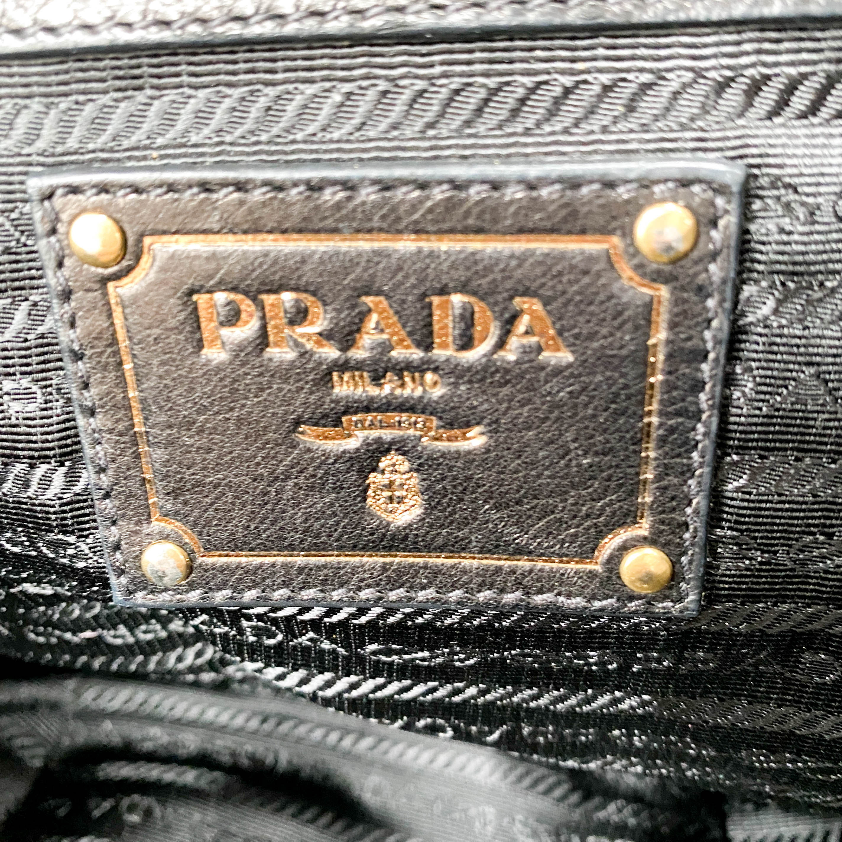 Sturdy Black Leather & Gold Hardware Shoulder Bag