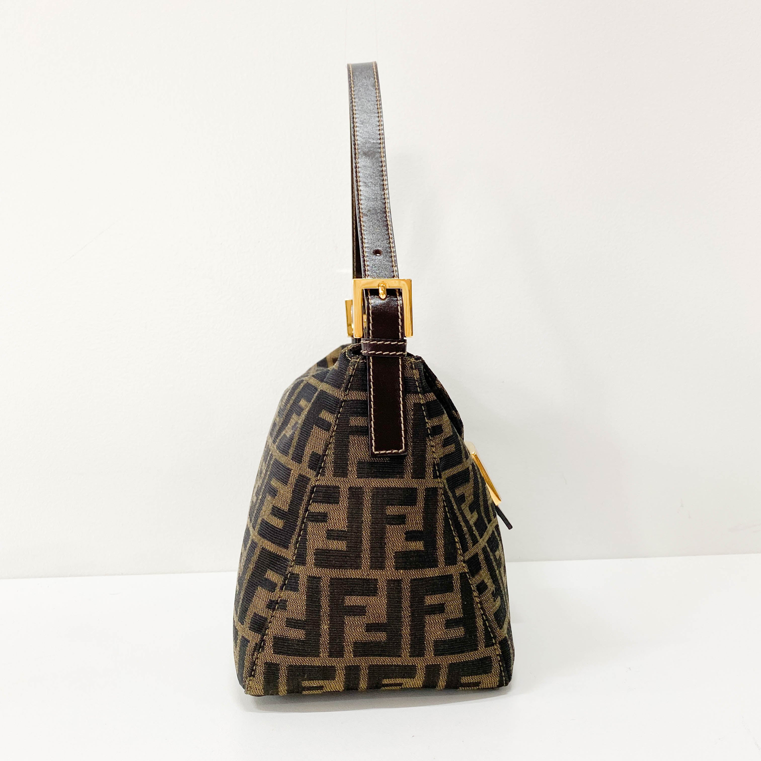 Zucca Brown Canvas Shoulder Bag