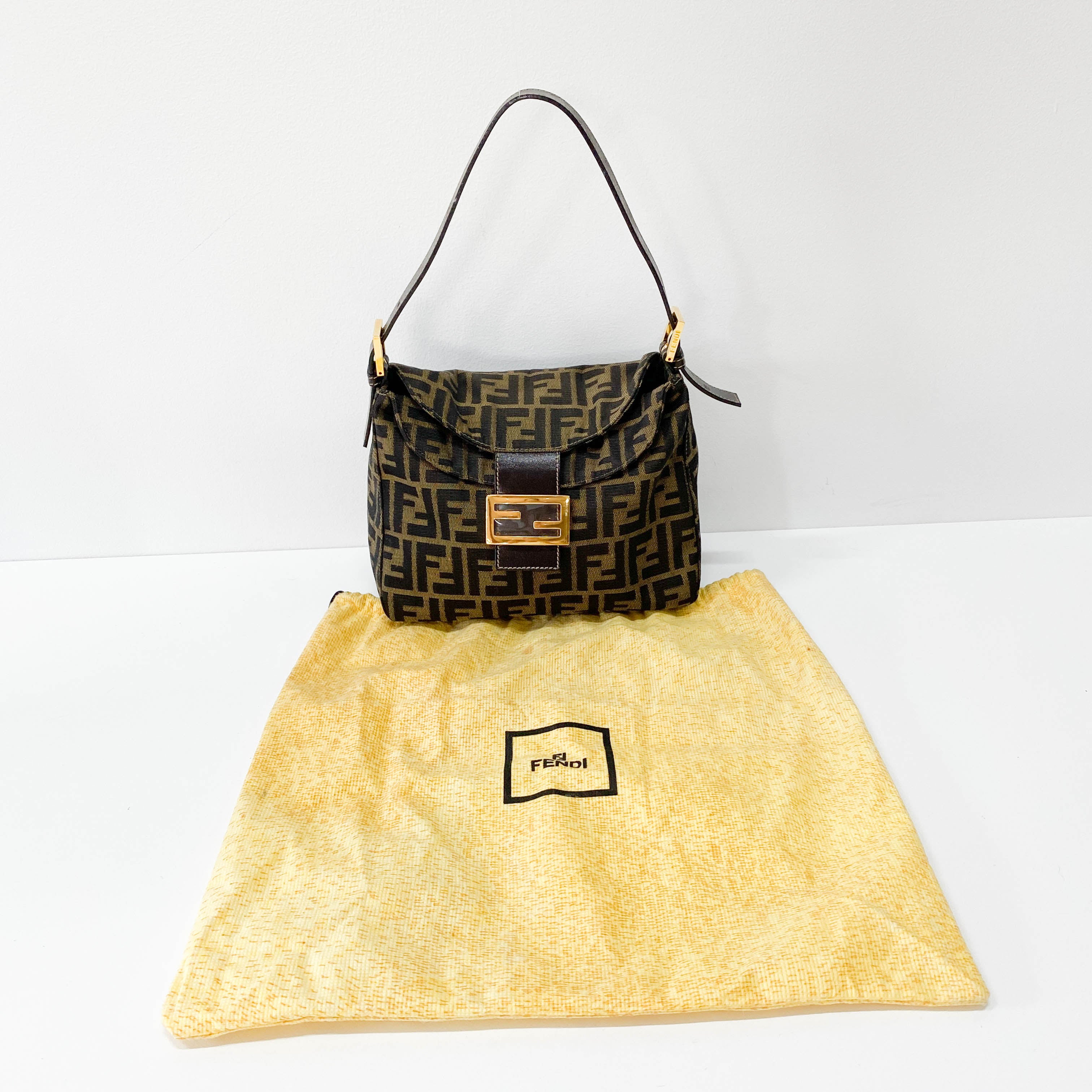 Zucca Brown Canvas Shoulder Bag