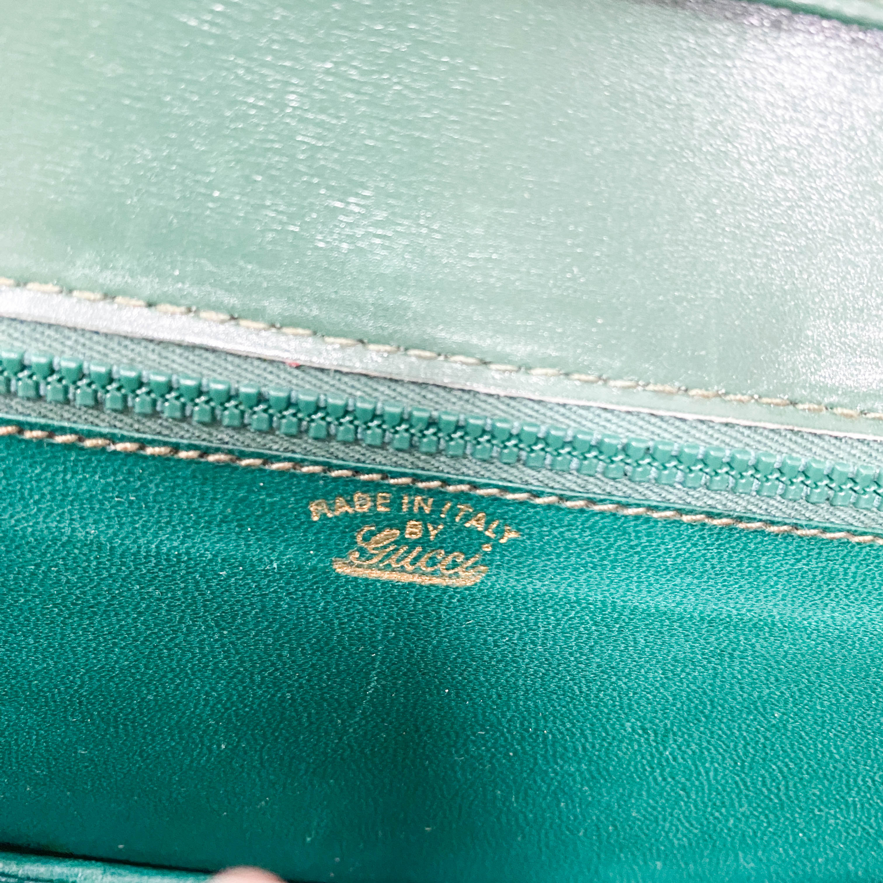 Horsebit Green Suede Clutch Bag