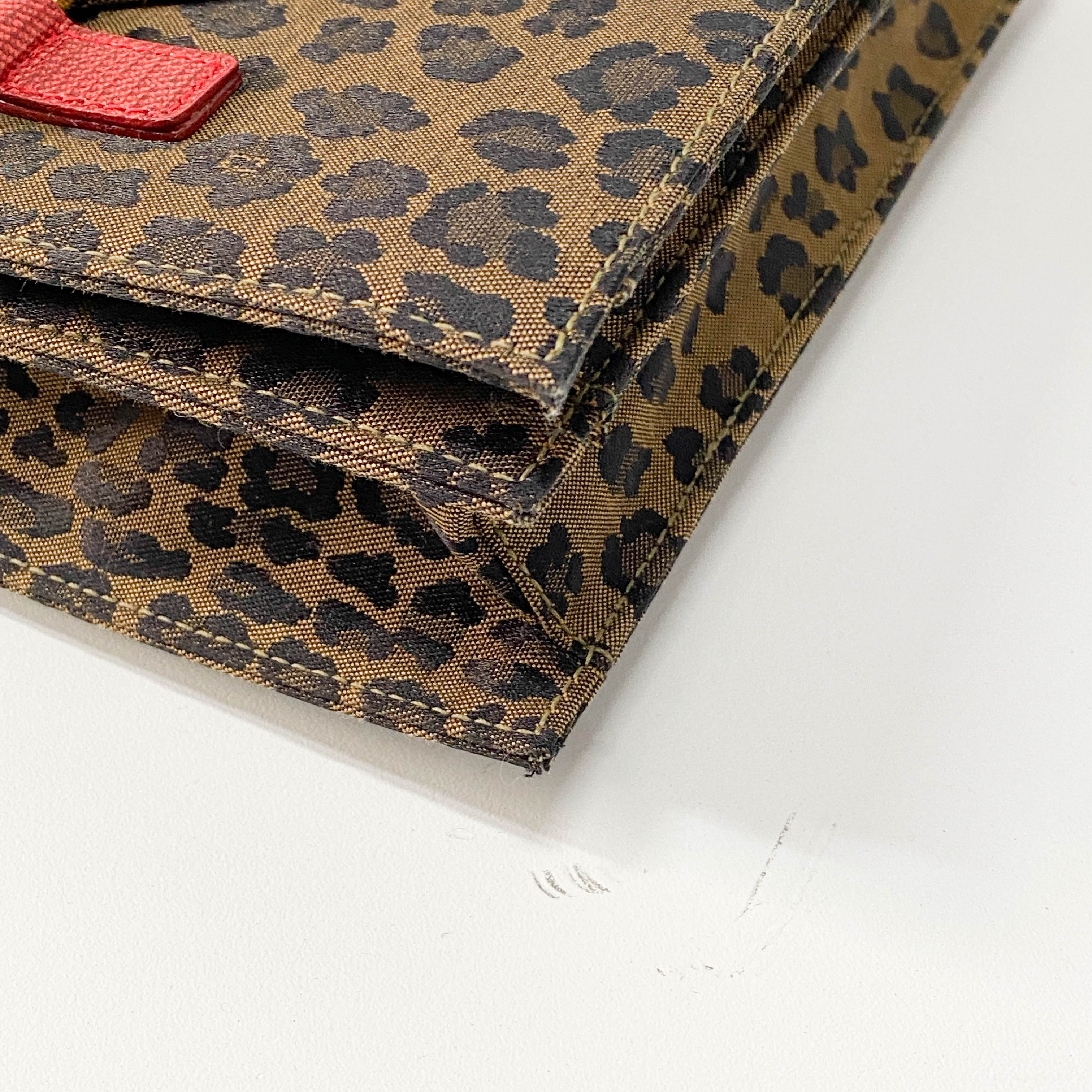 Brown Leopard Print Canvas Shoulder Bag