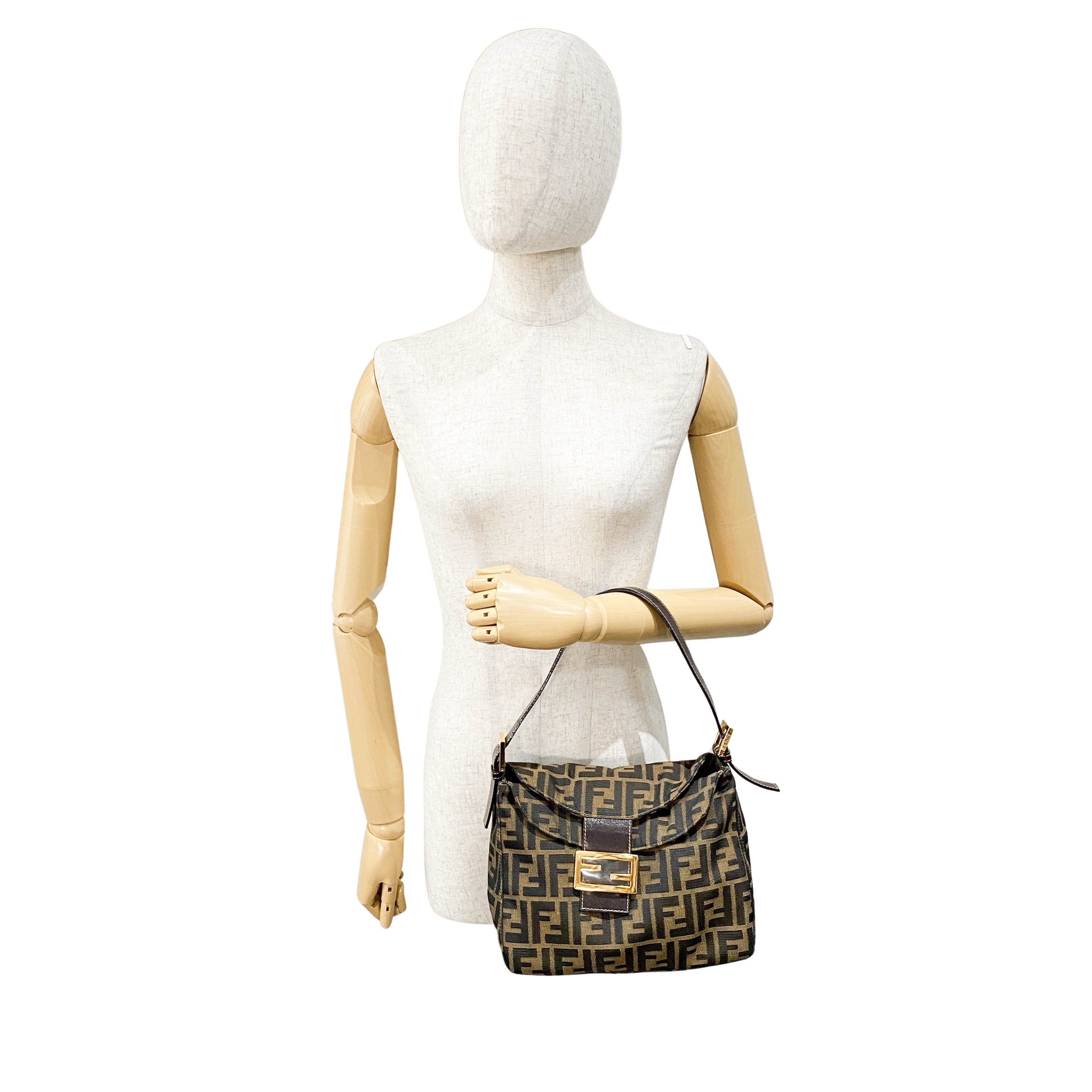 Zucca Brown Canvas Shoulder Bag