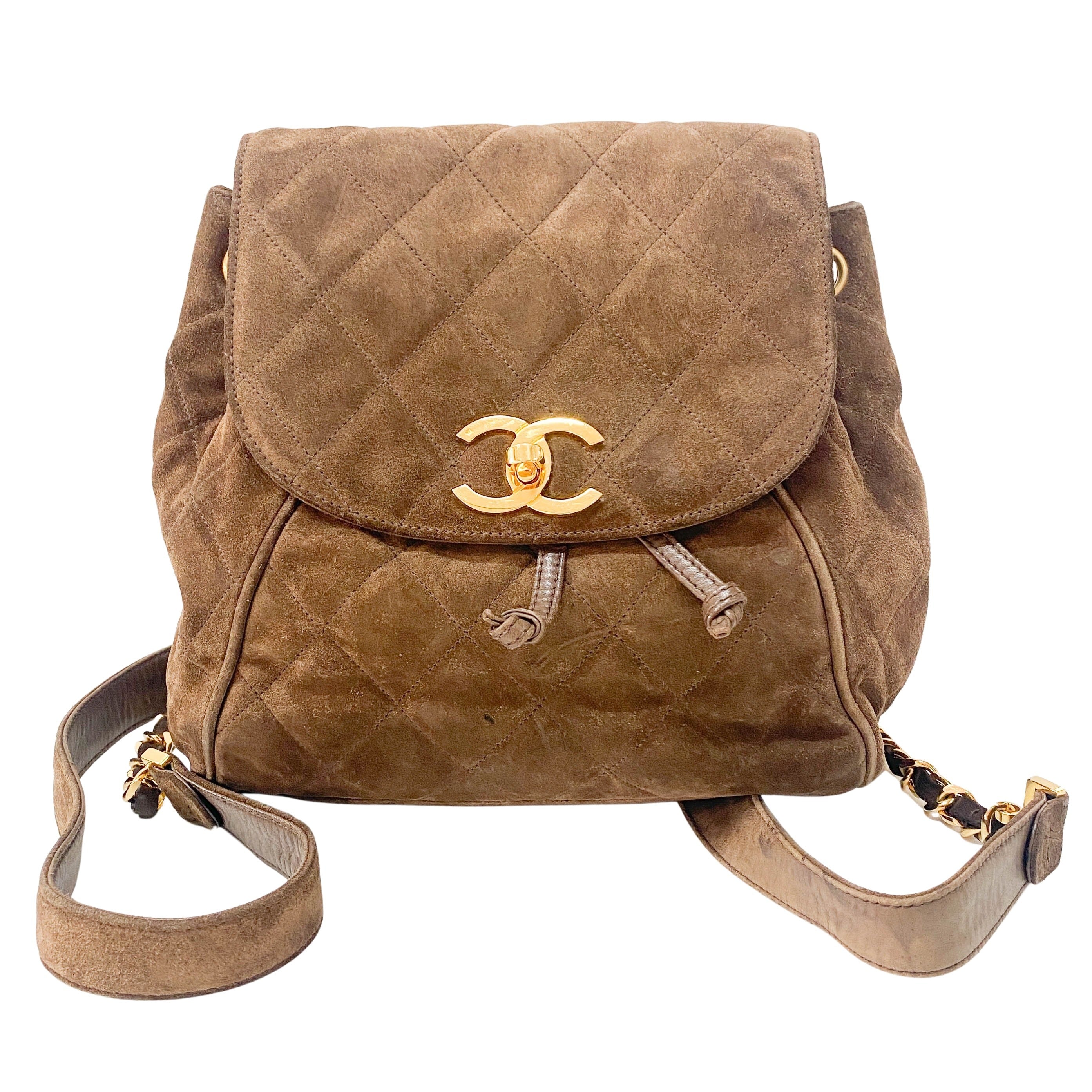Brown Suede Backpack