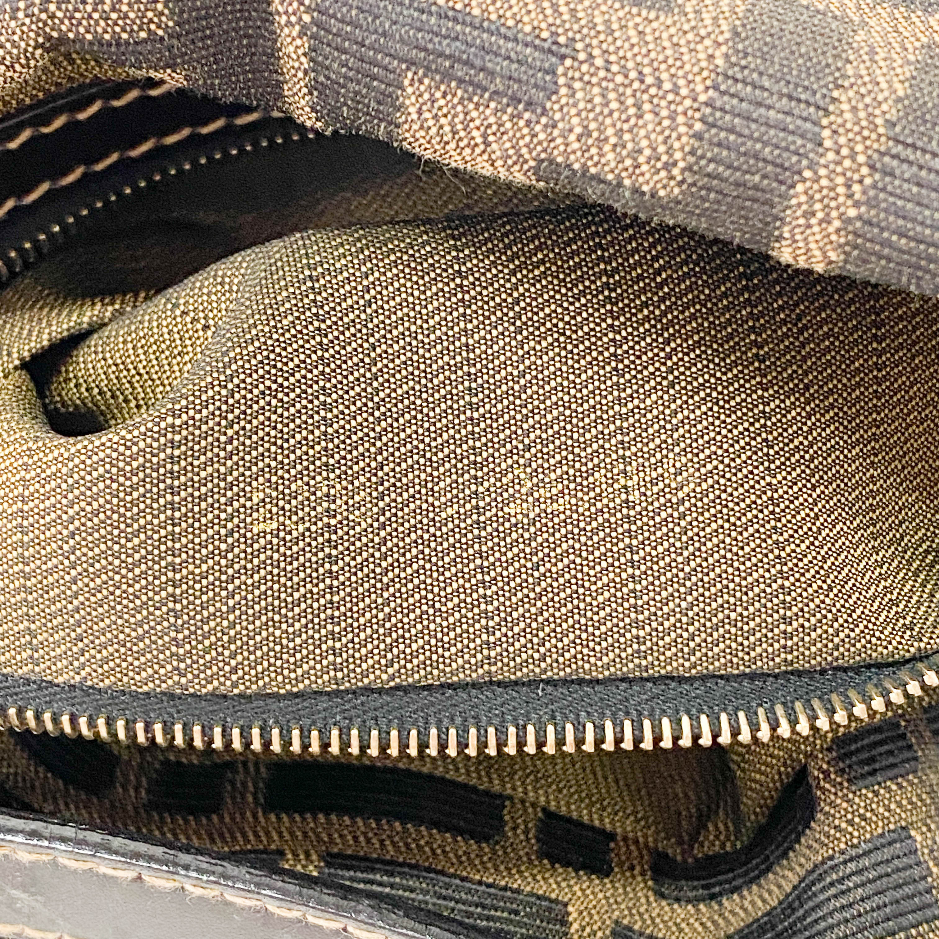 Zucca Brown Canvas Shoulder Bag