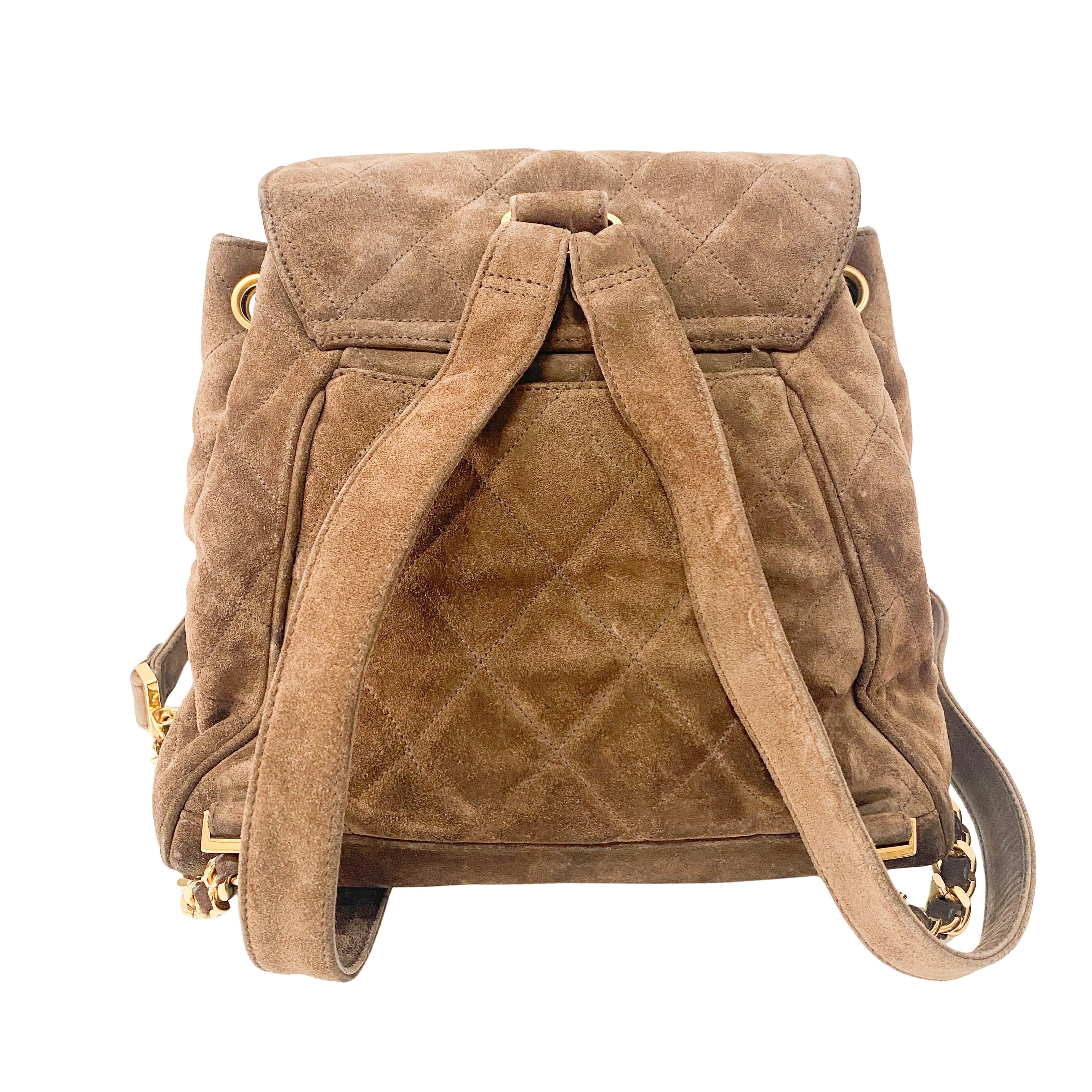 Brown Suede Backpack