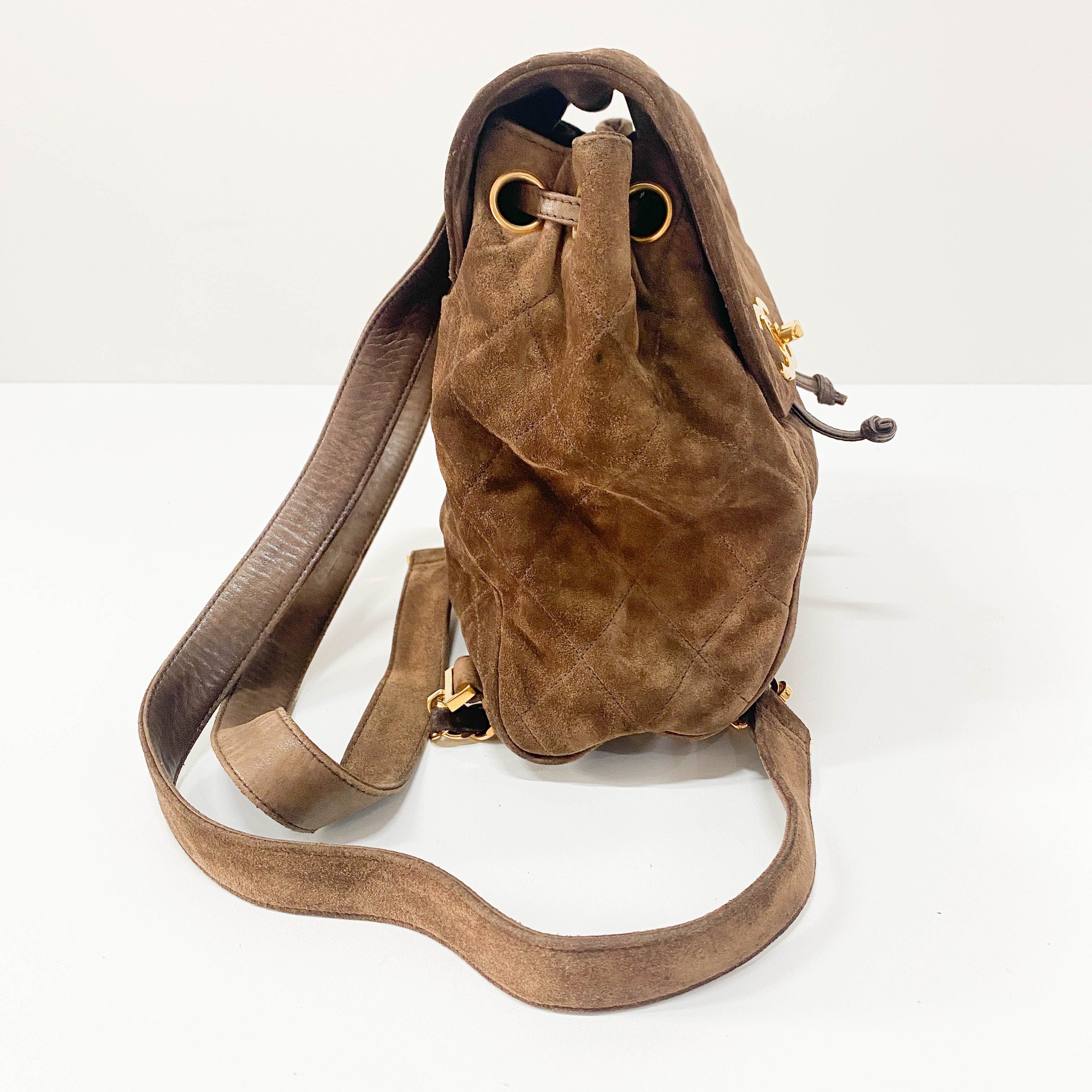 Brown Suede Backpack