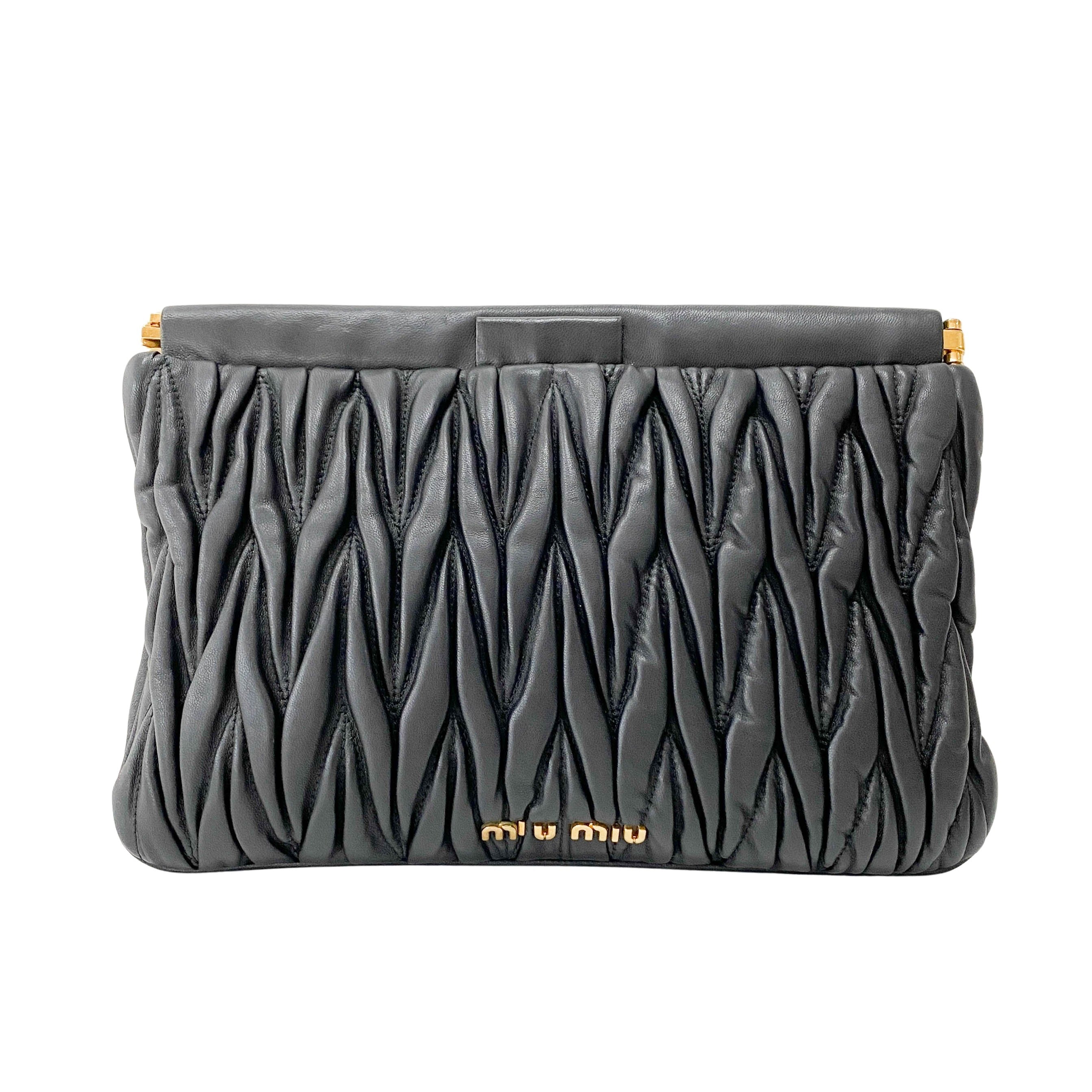 Black Leather Clutch Bag