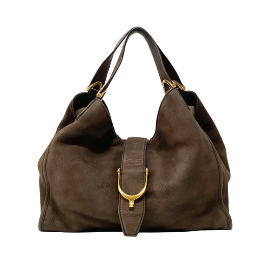 Stirrup Brown Leather Hand Bag
